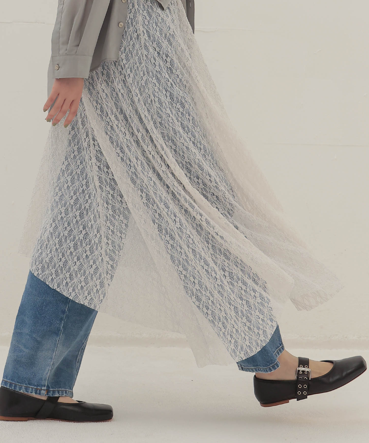 shrink stretch layered skirt