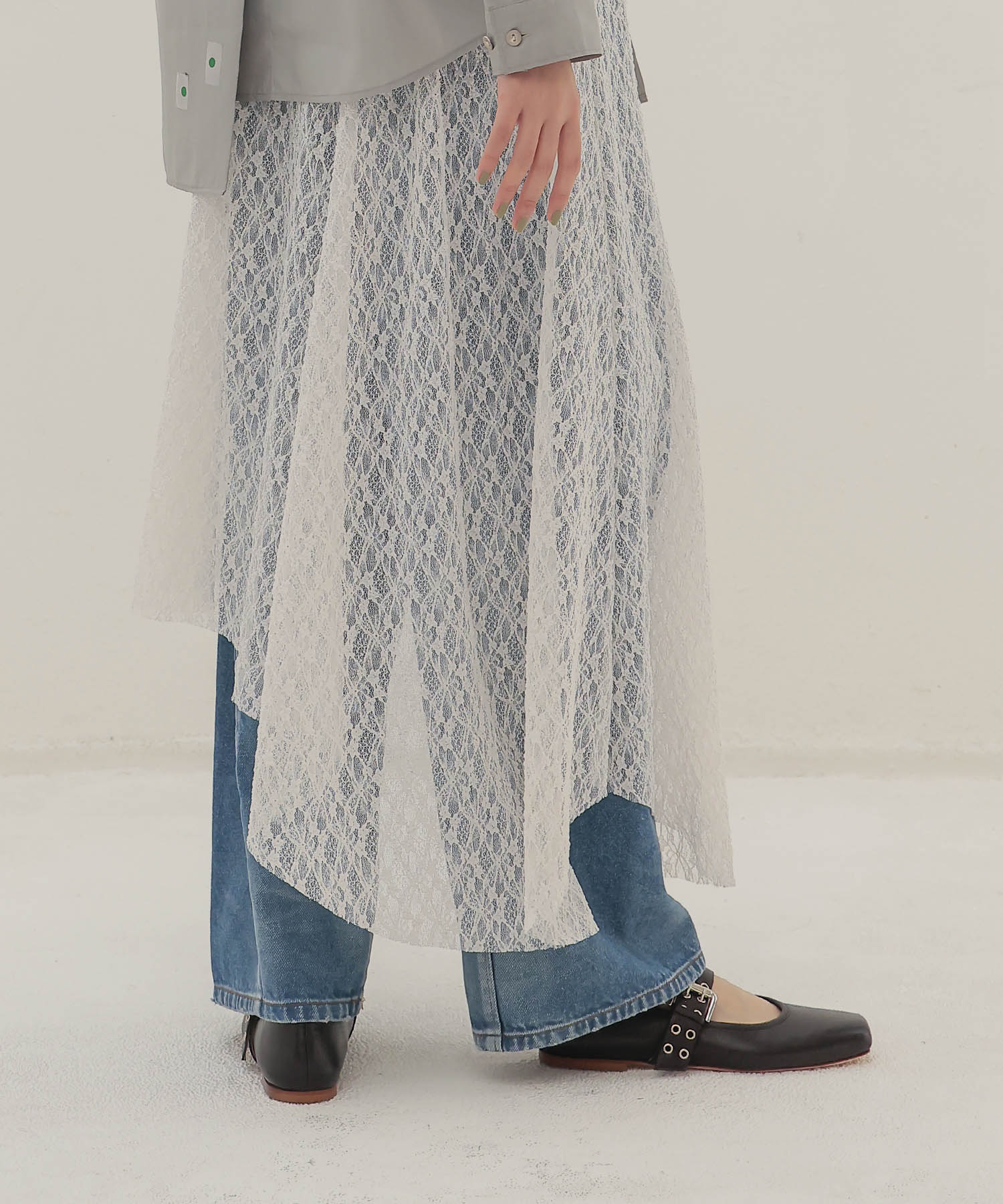 shrink stretch layered skirt