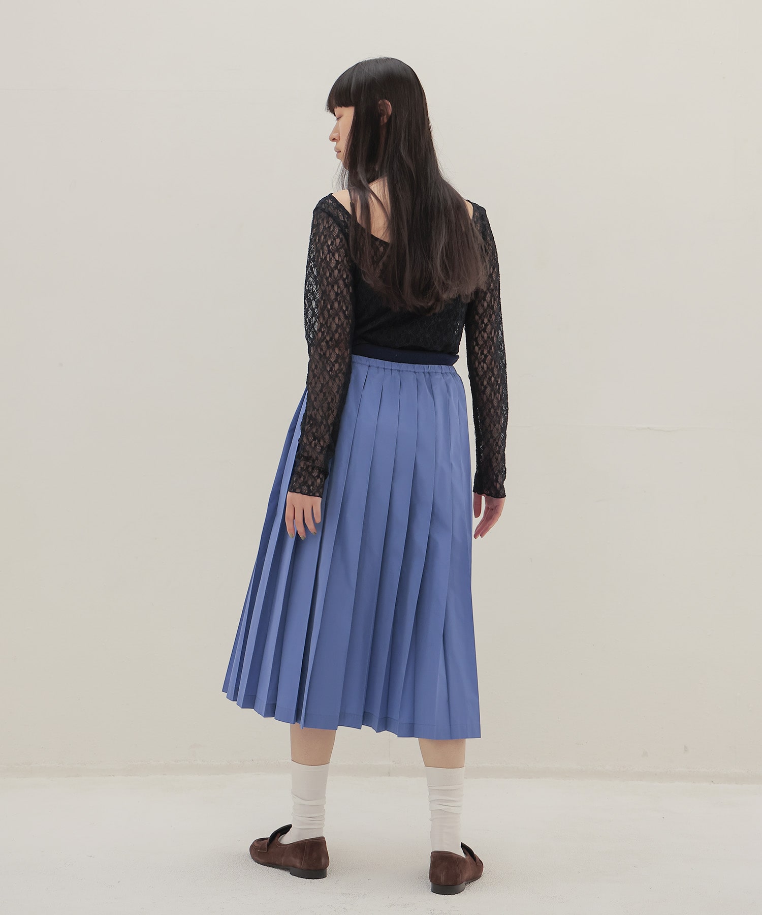 taffeta one-way tuck skirt