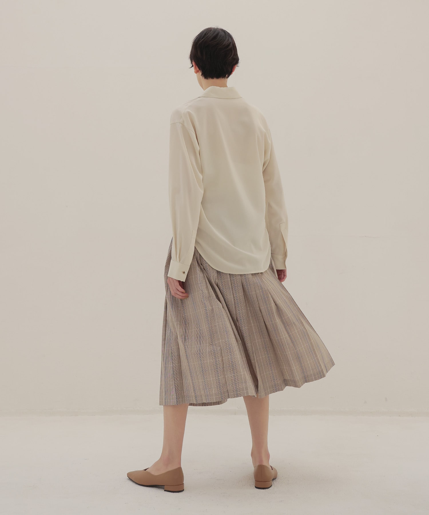 taffeta one-way tuck skirt