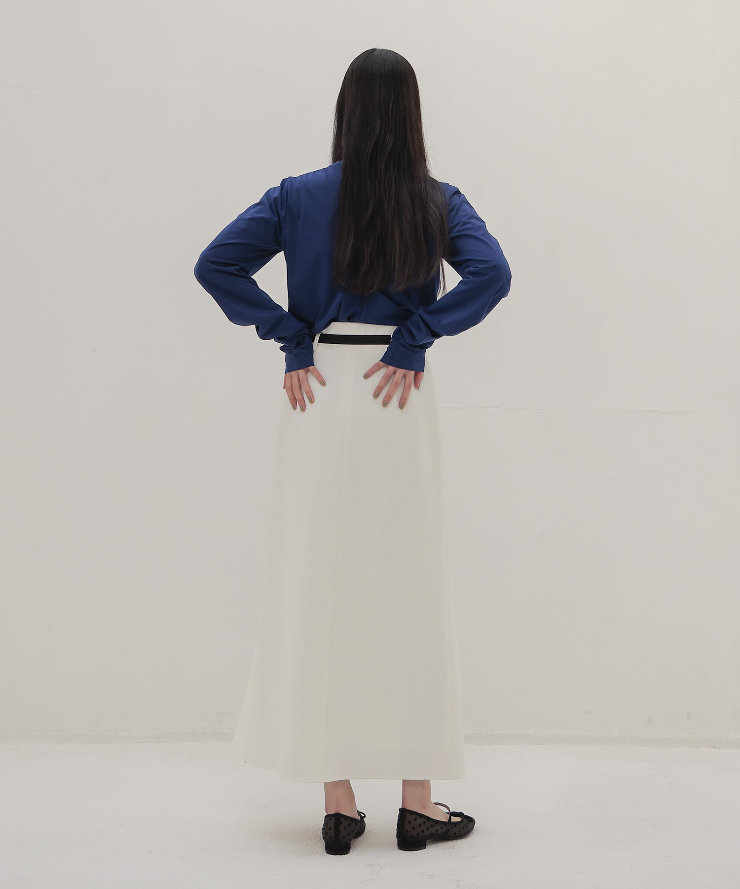 one pleats long skirt