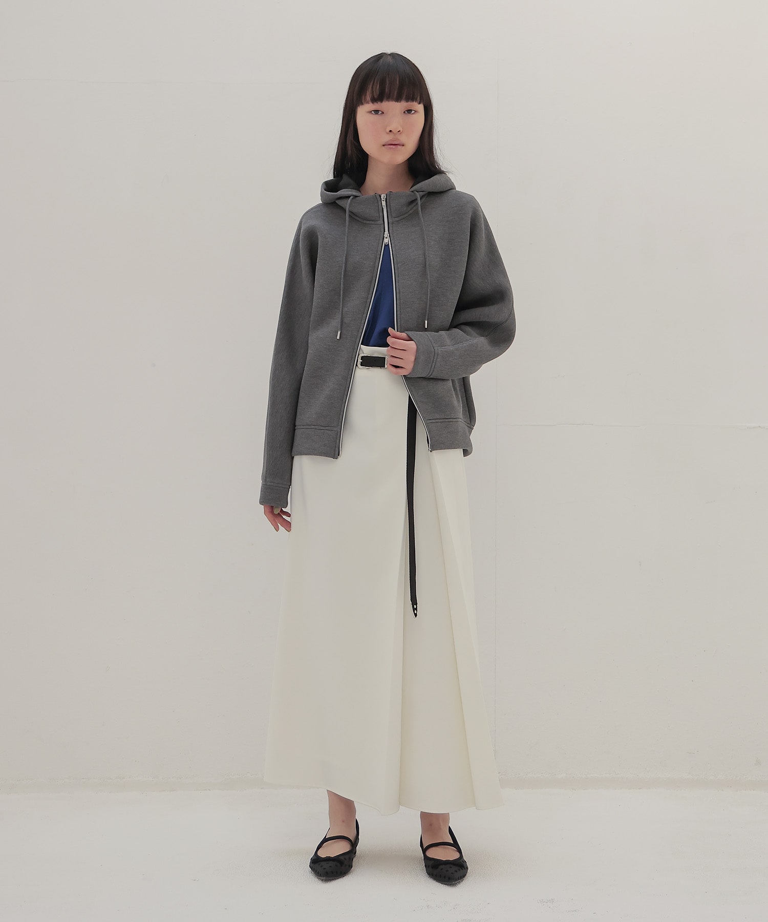 one pleats long skirt