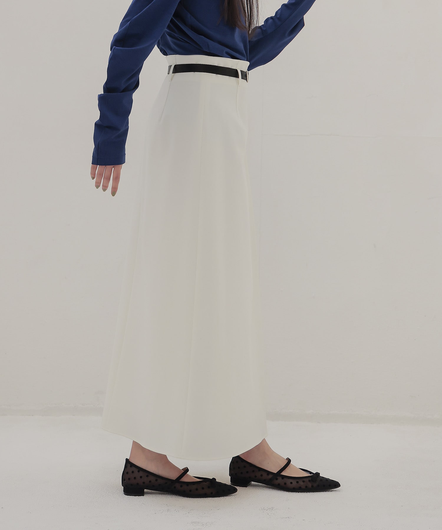one pleats long skirt