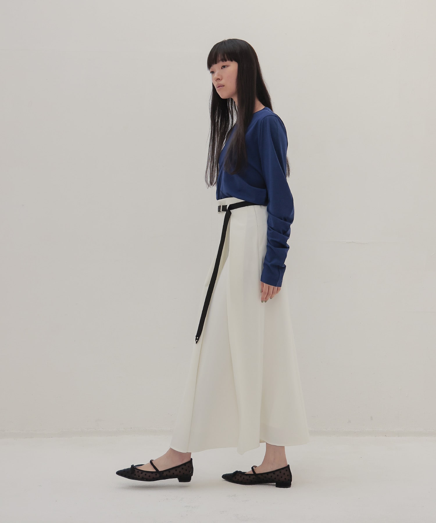 one pleats long skirt