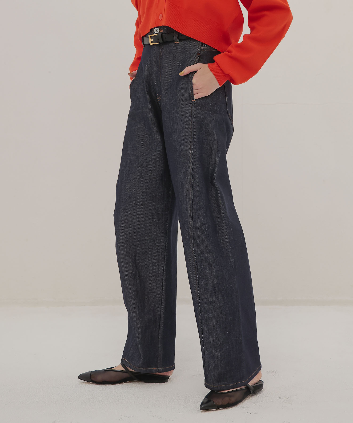 rigid like barrel denim