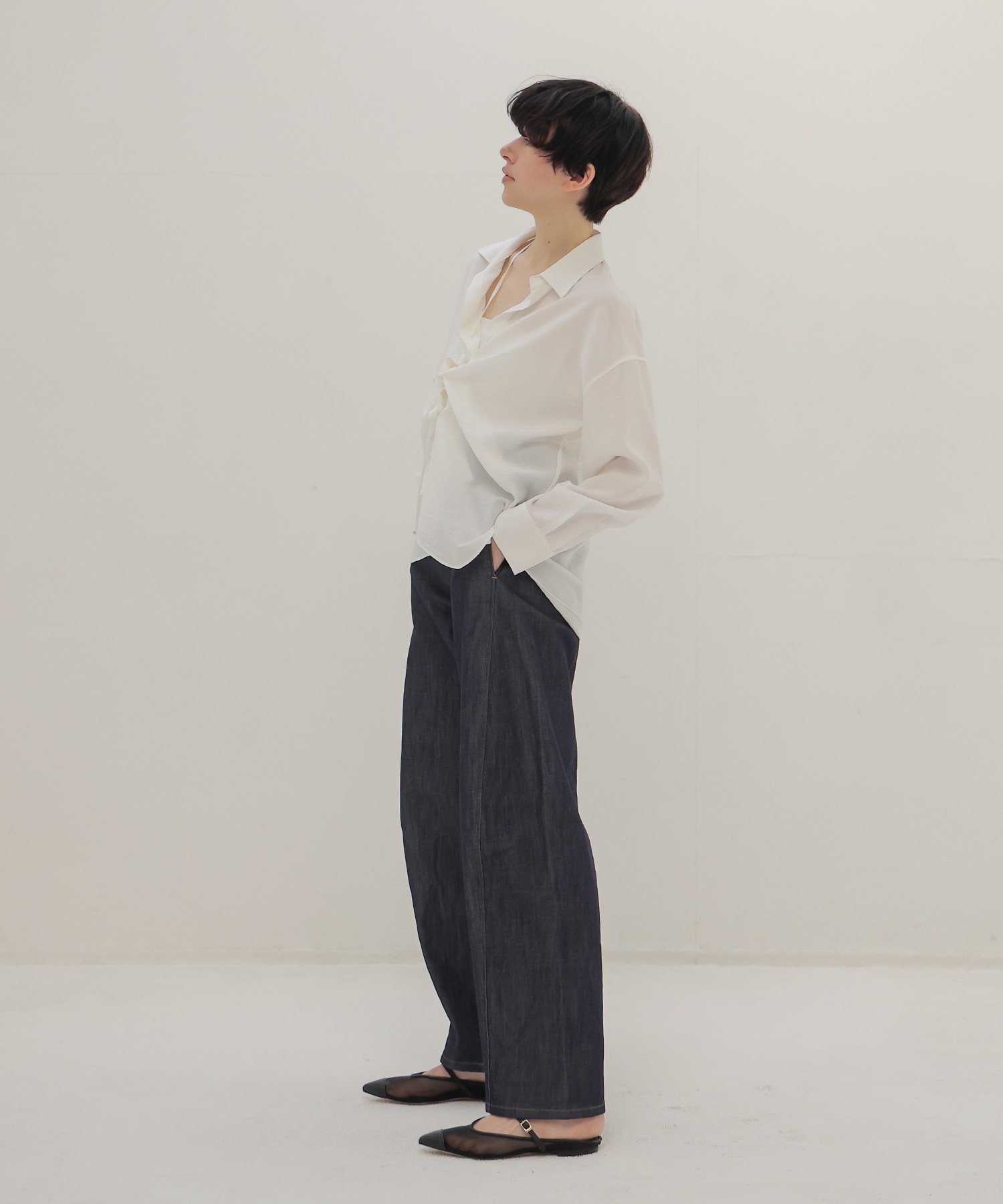 rigid like barrel denim