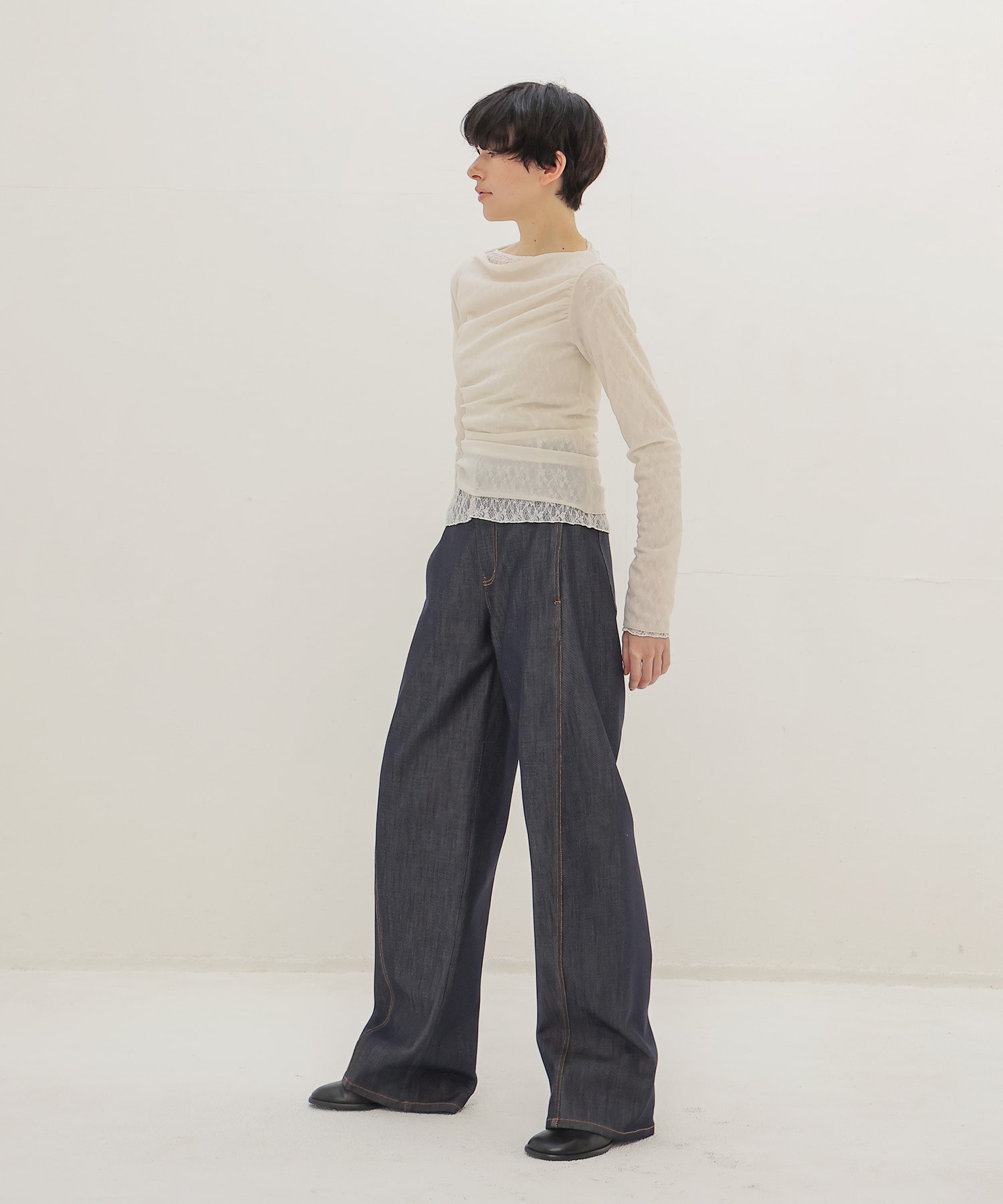 rigid like barrel denim