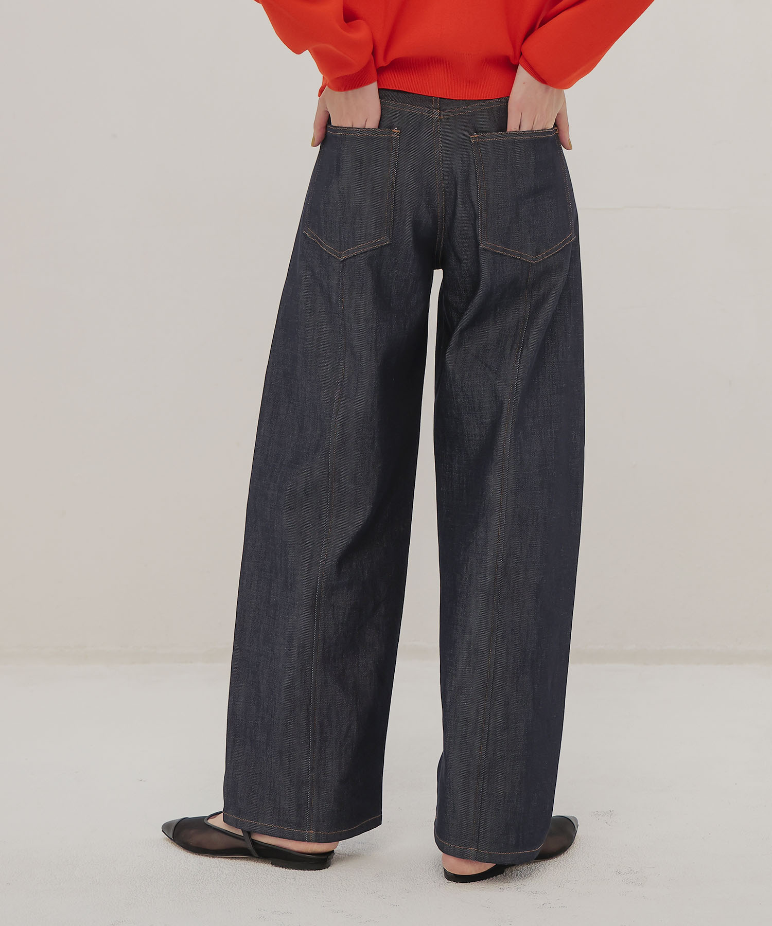 rigid like barrel denim