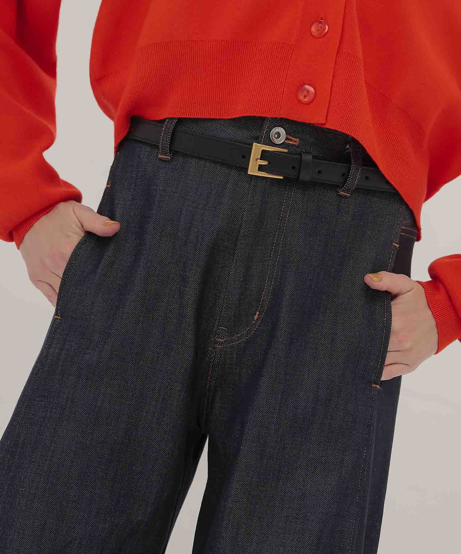 rigid like barrel denim