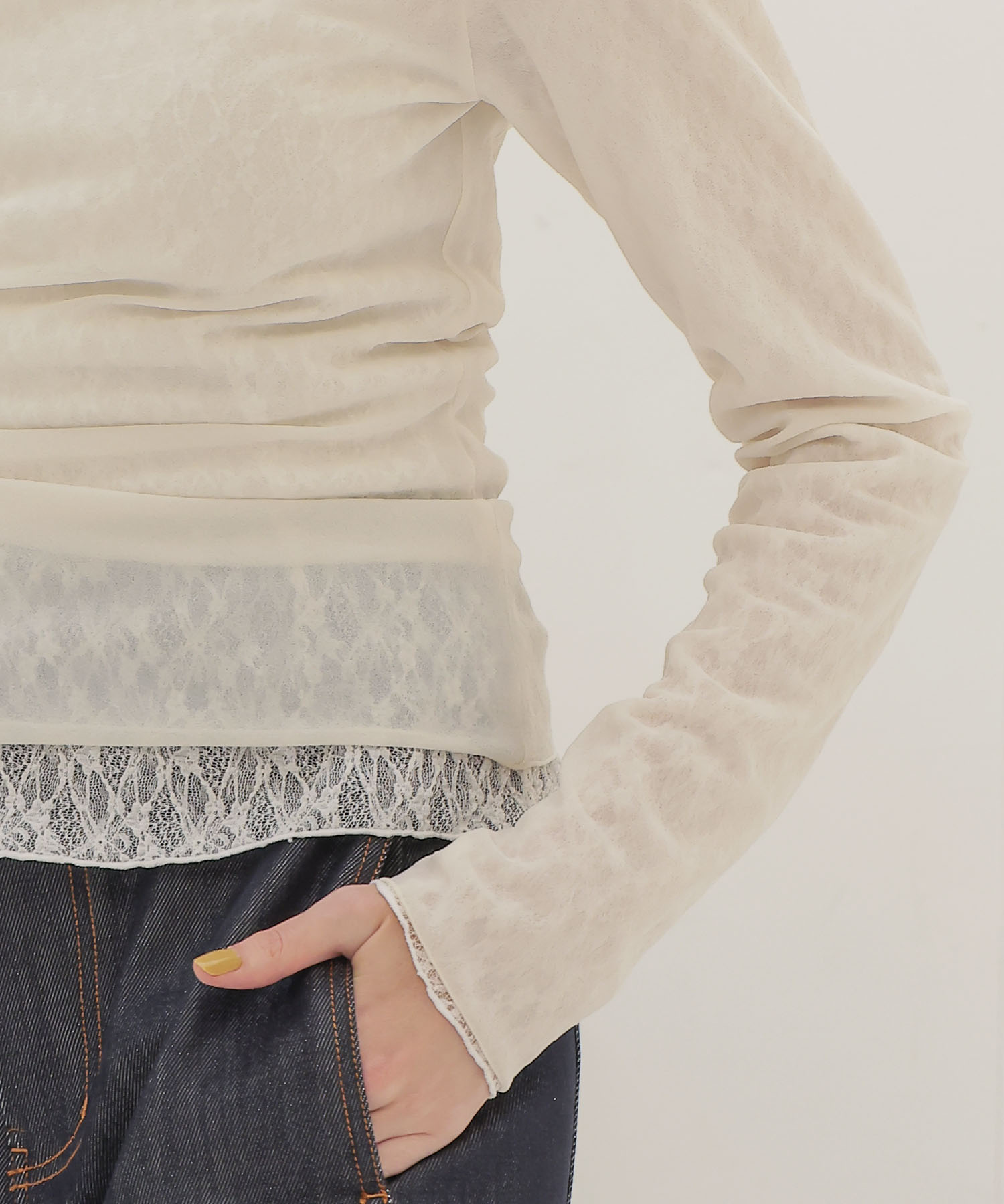 shrink stretch 2way pullover