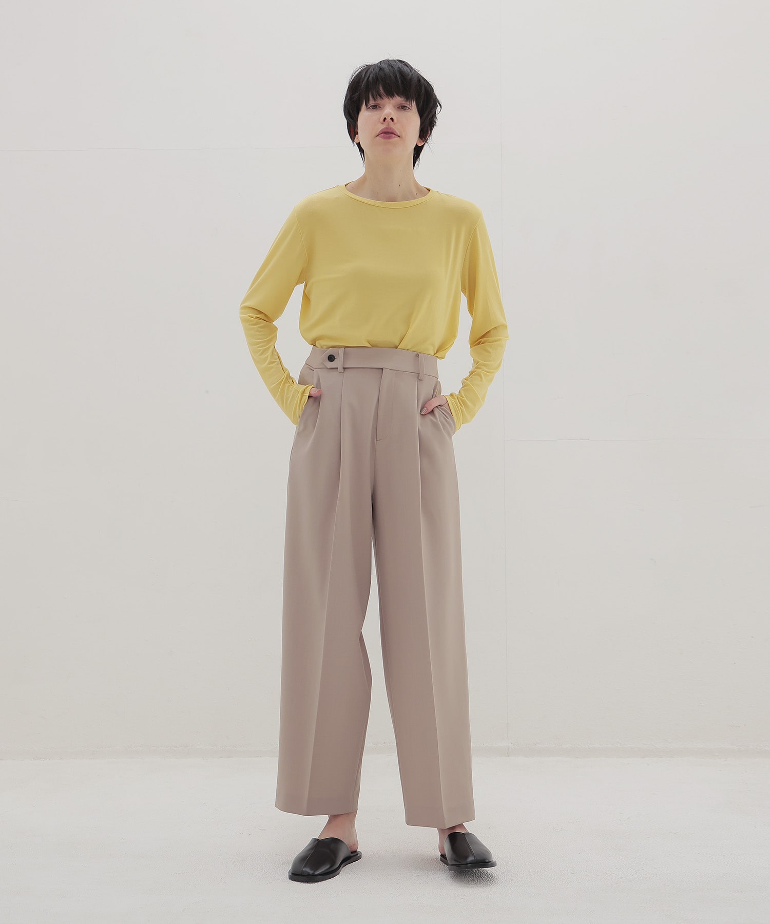 thick feel rib long sleeve tee