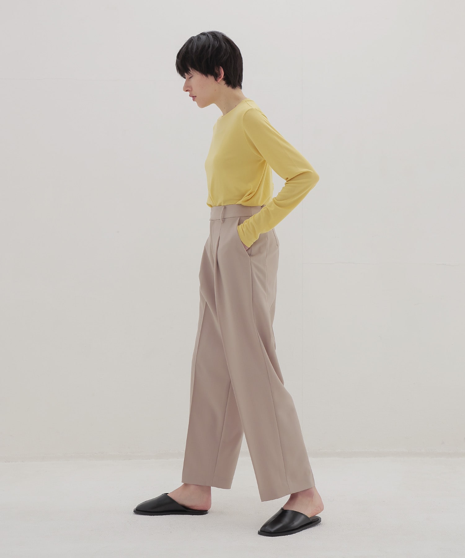 thick feel rib long sleeve tee