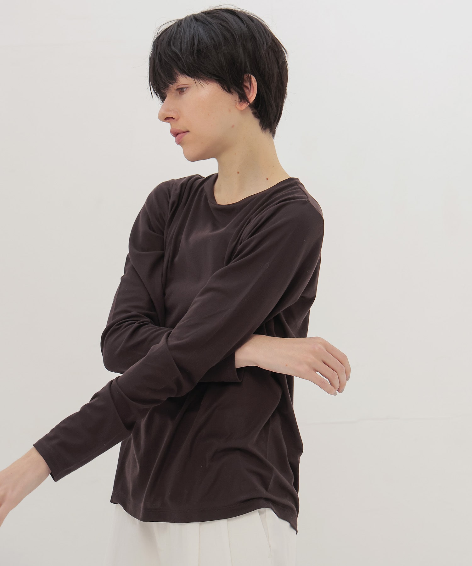 thick feel rib long sleeve tee