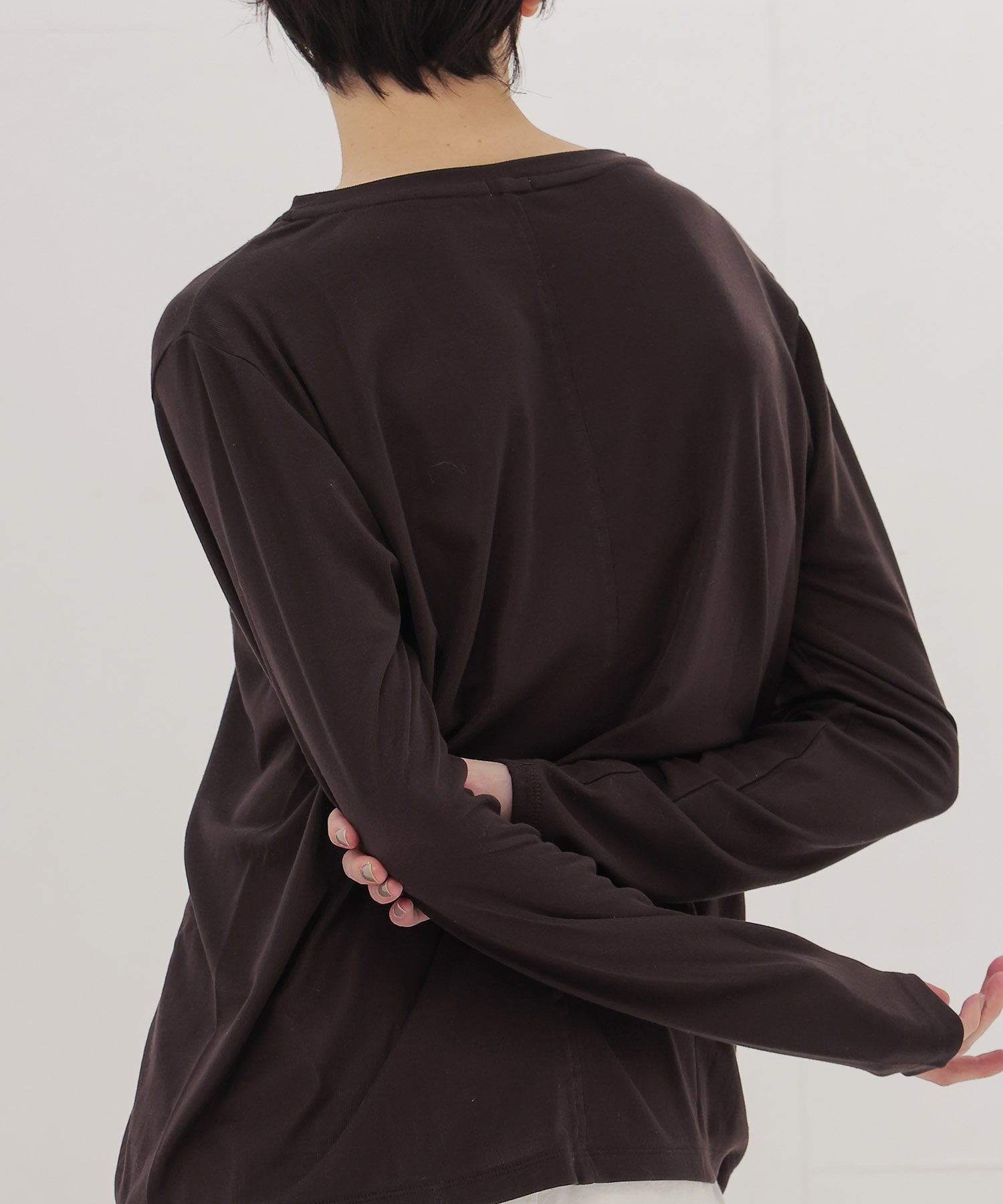 thick feel rib long sleeve tee