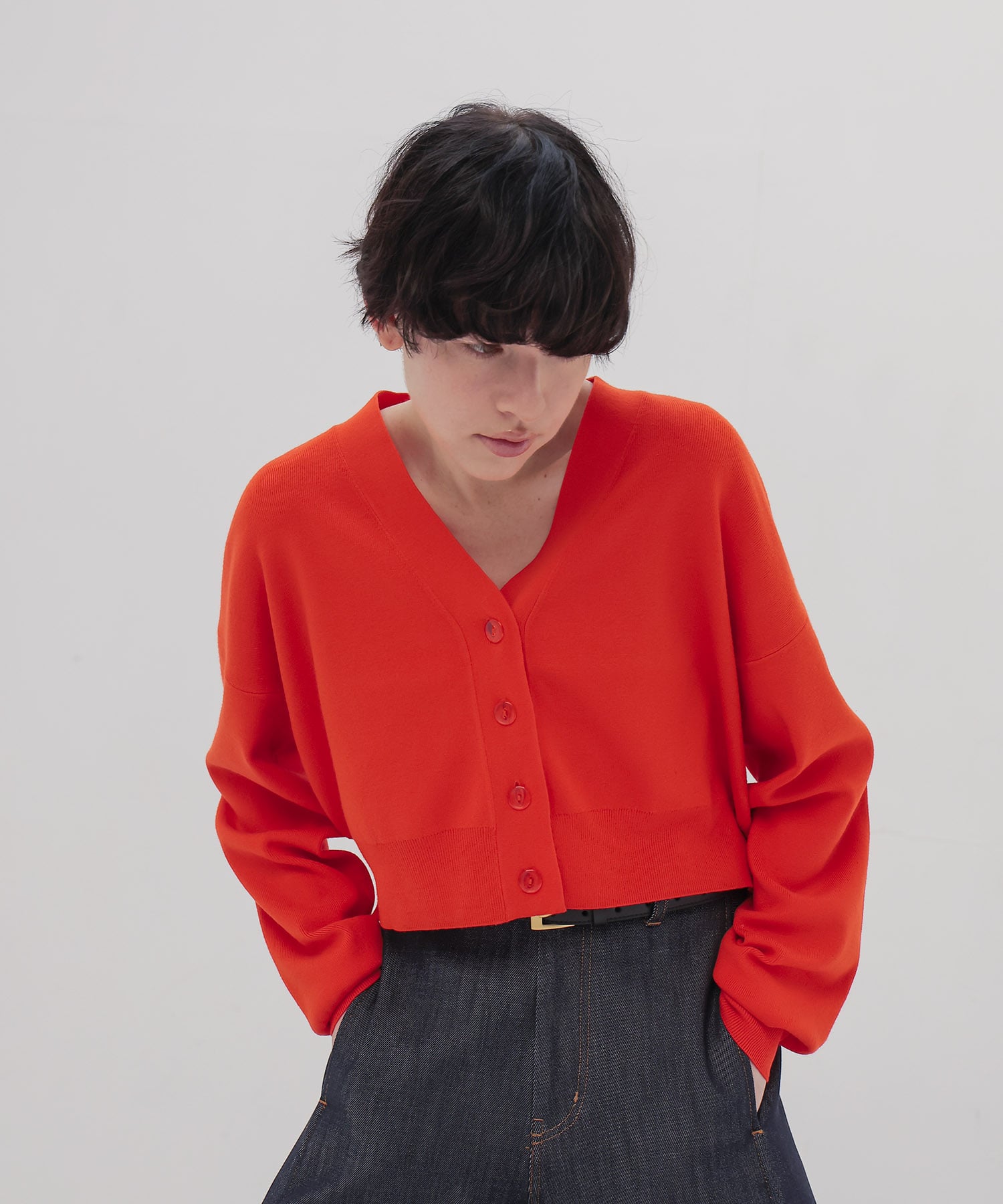 playful color short cardigan