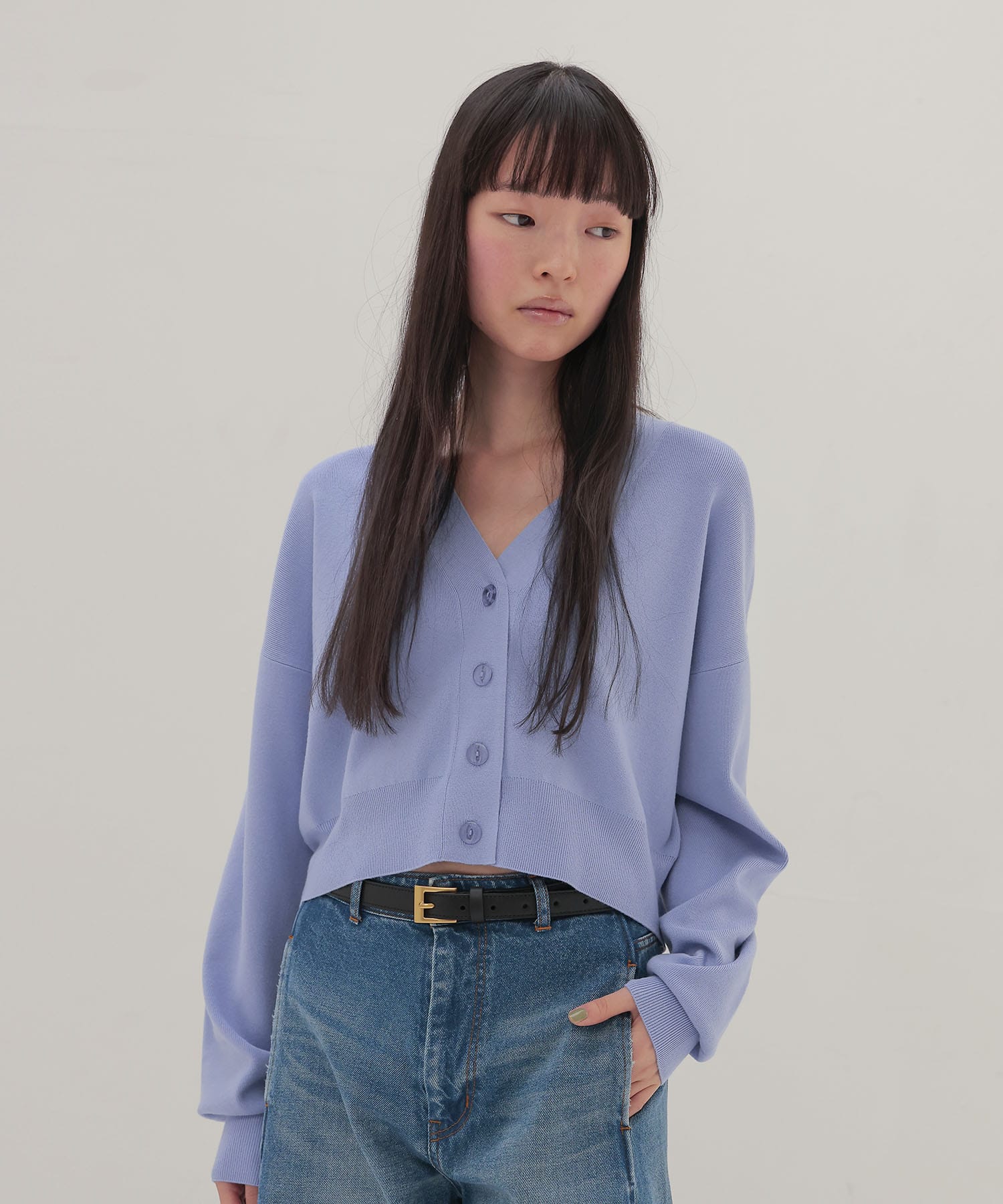 playful color short cardigan