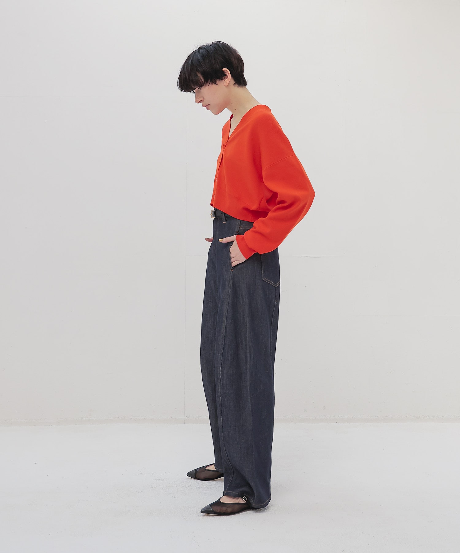 playful color short cardigan