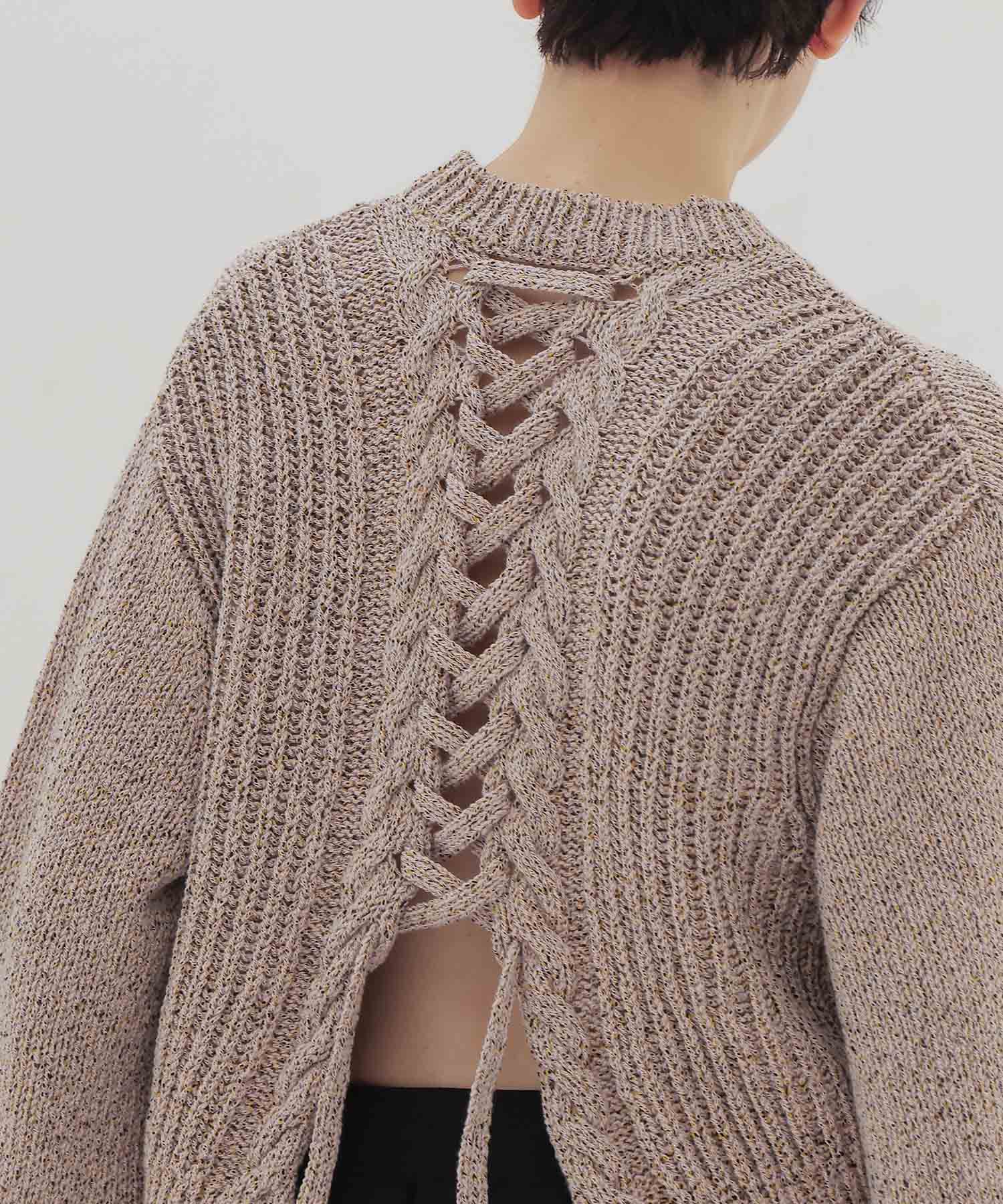 back lace up sweater