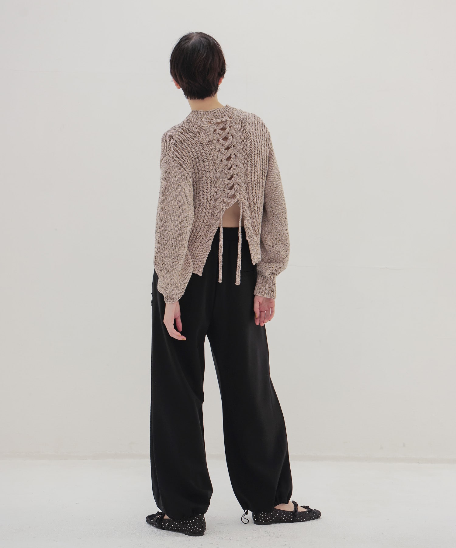 back lace up sweater