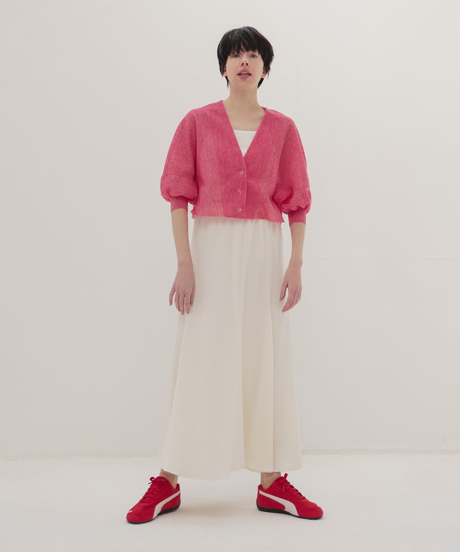 cupro panel flare skirt