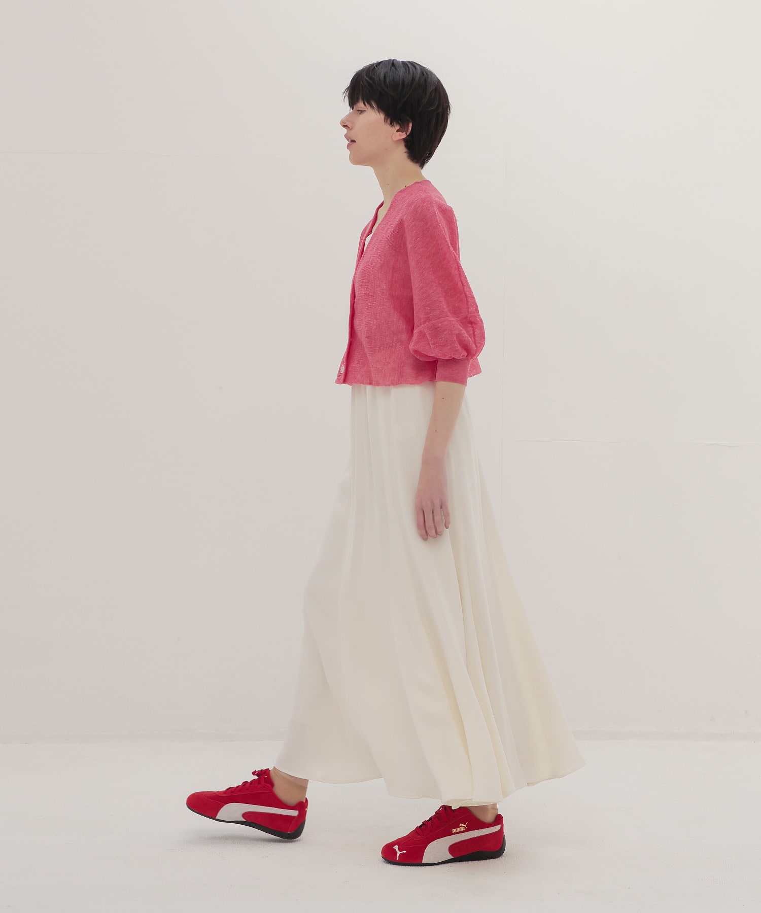 cupro panel flare skirt