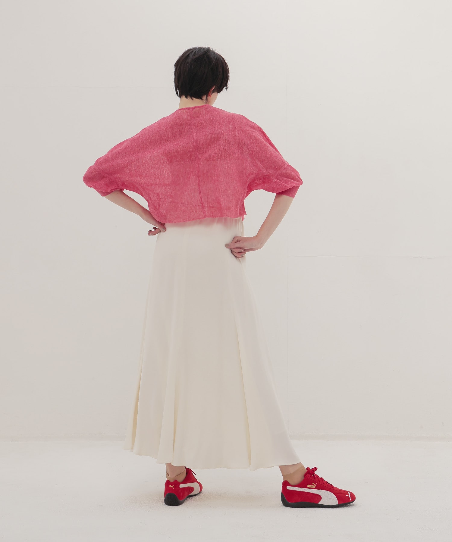 cupro panel flare skirt