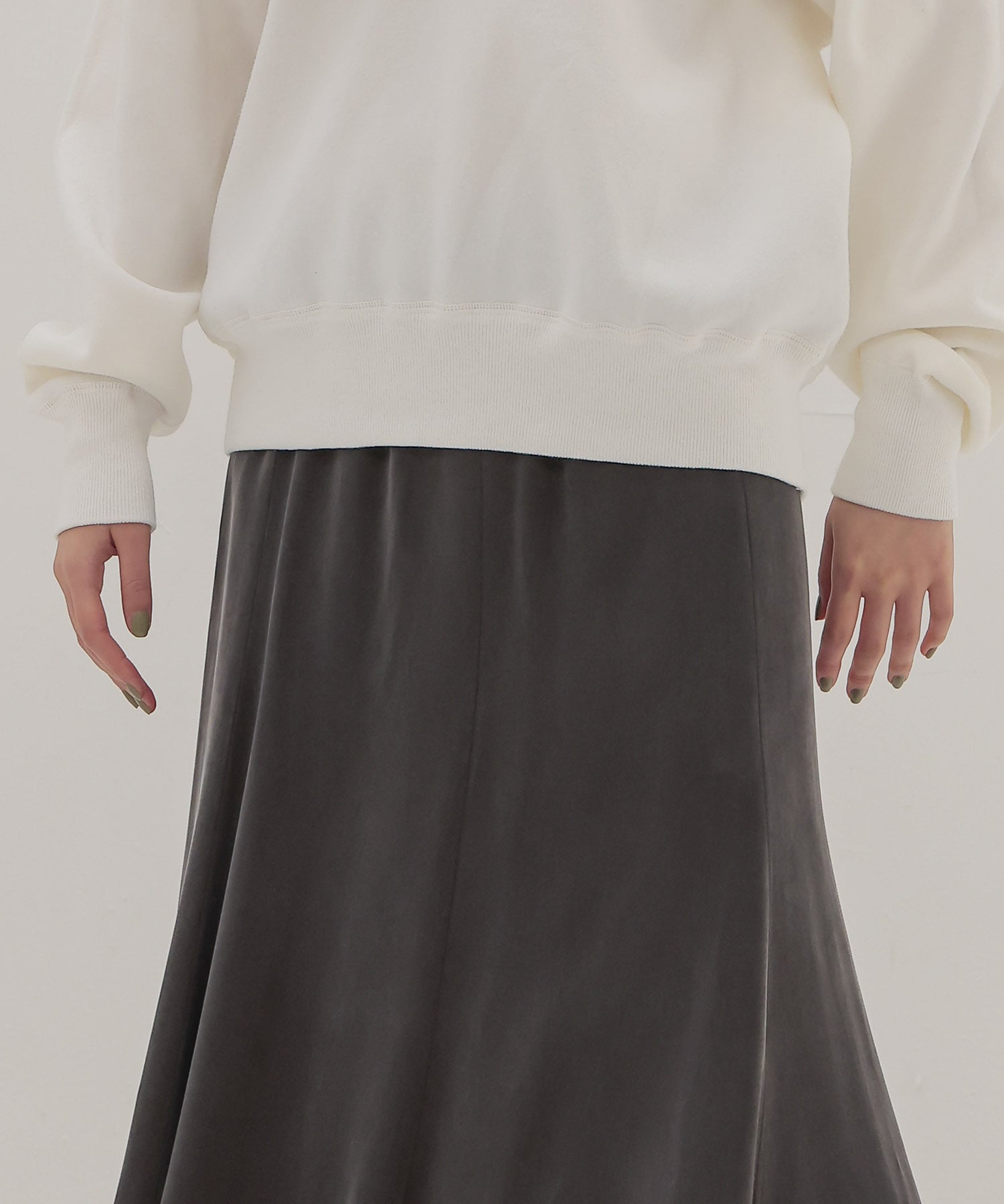 cupro panel flare skirt