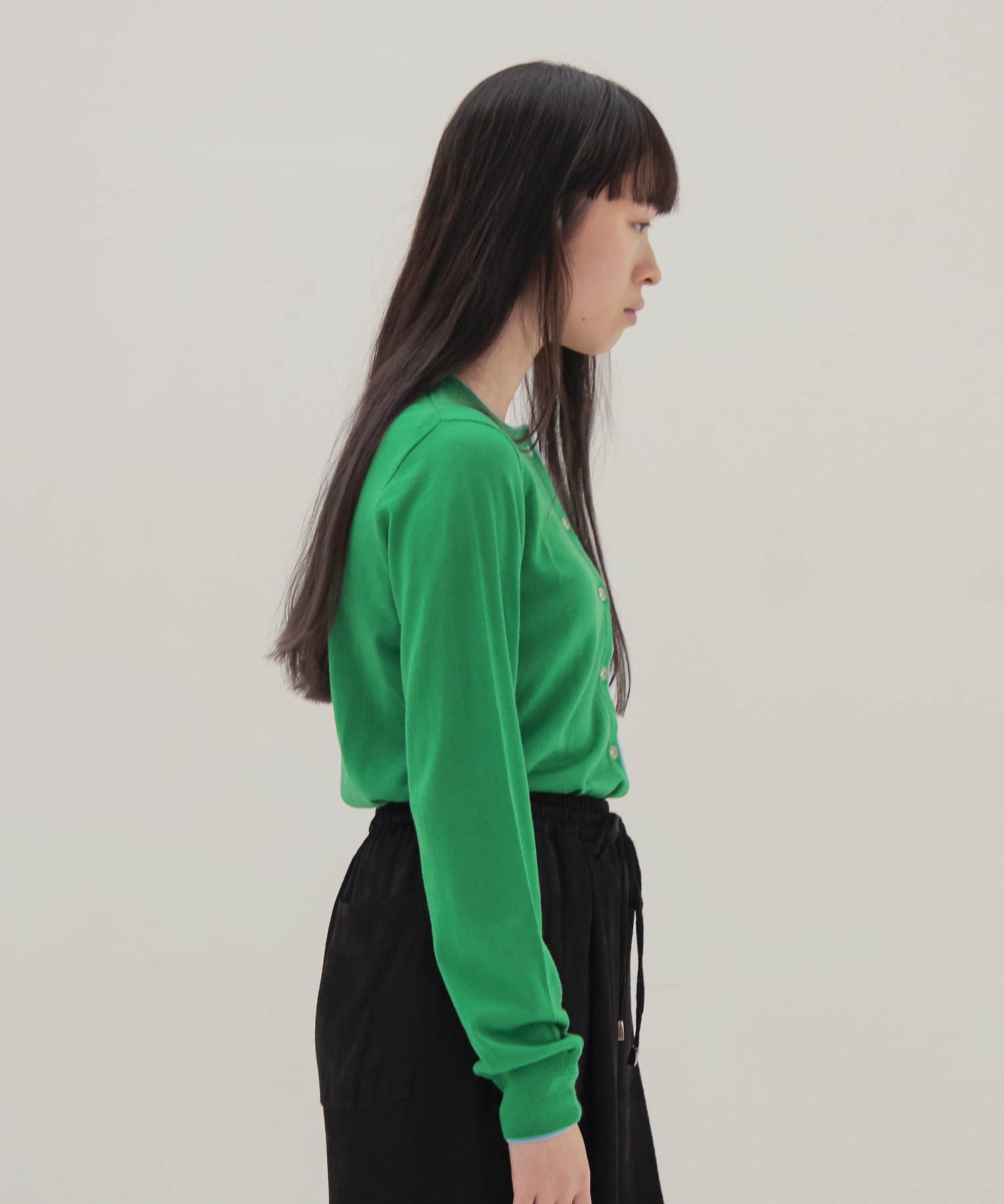 color trimming 18G cardigan