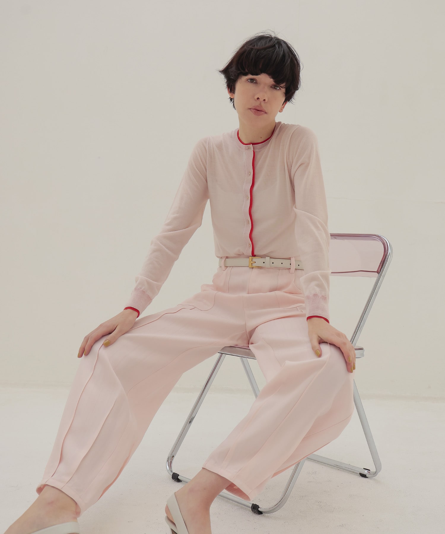 color trimming 18G cardigan