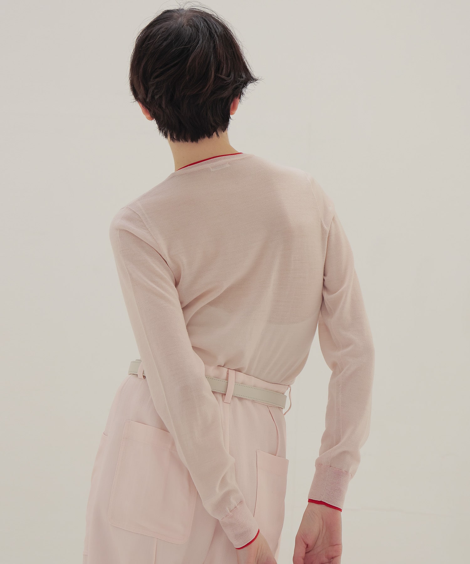 color trimming 18G cardigan