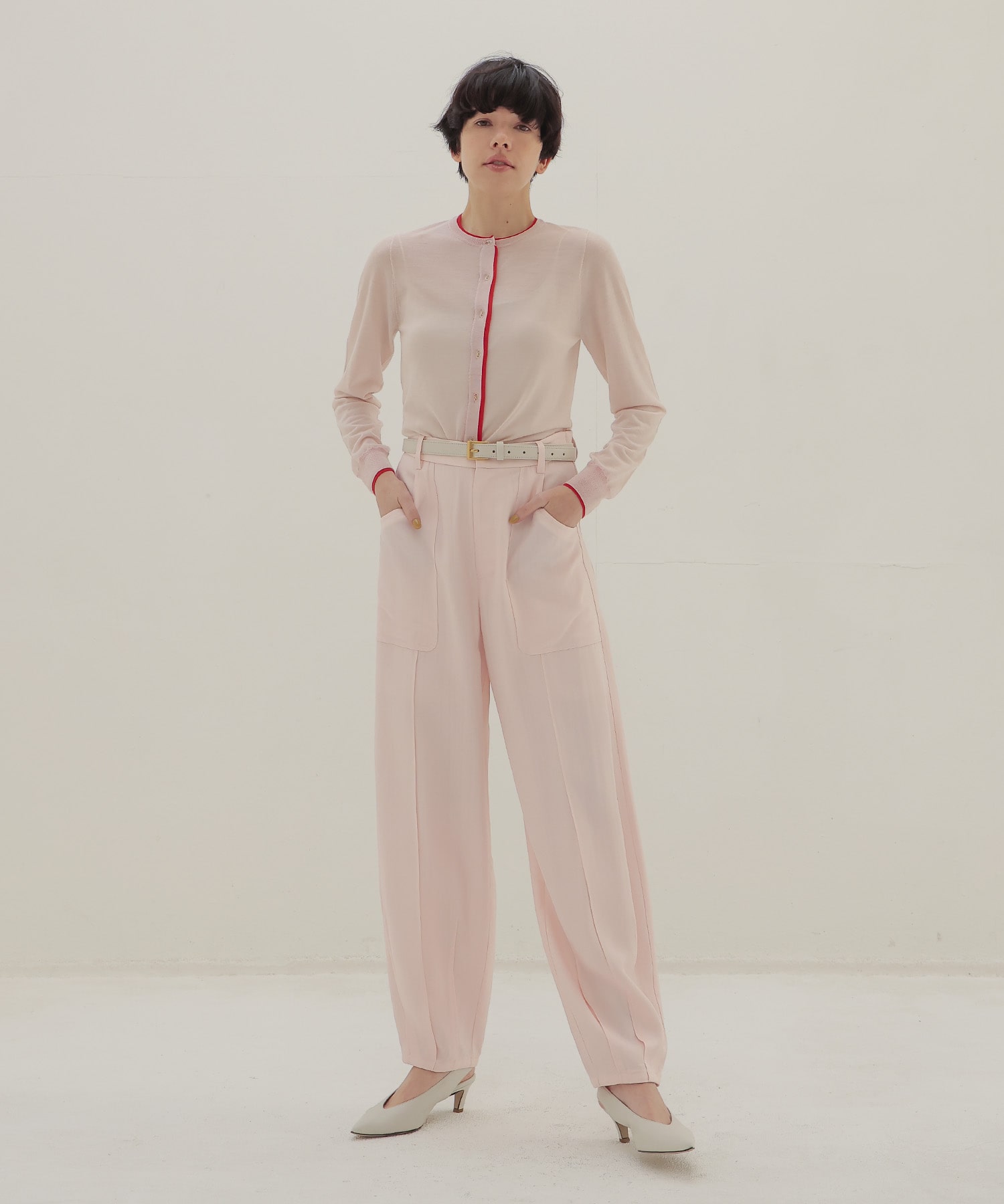 color trimming 18G cardigan