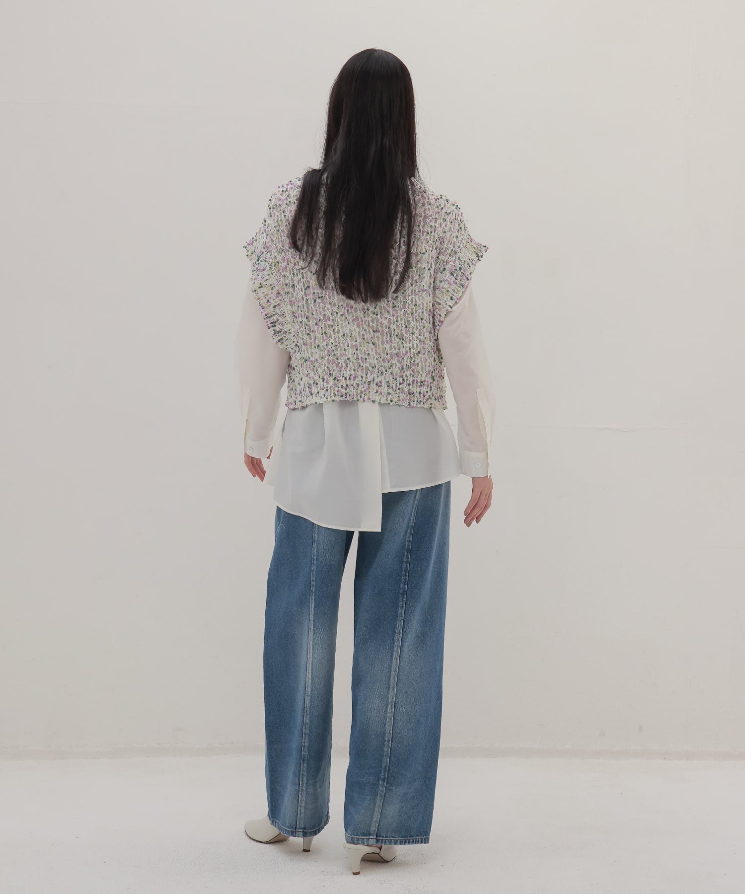 ponpon mesh pullover