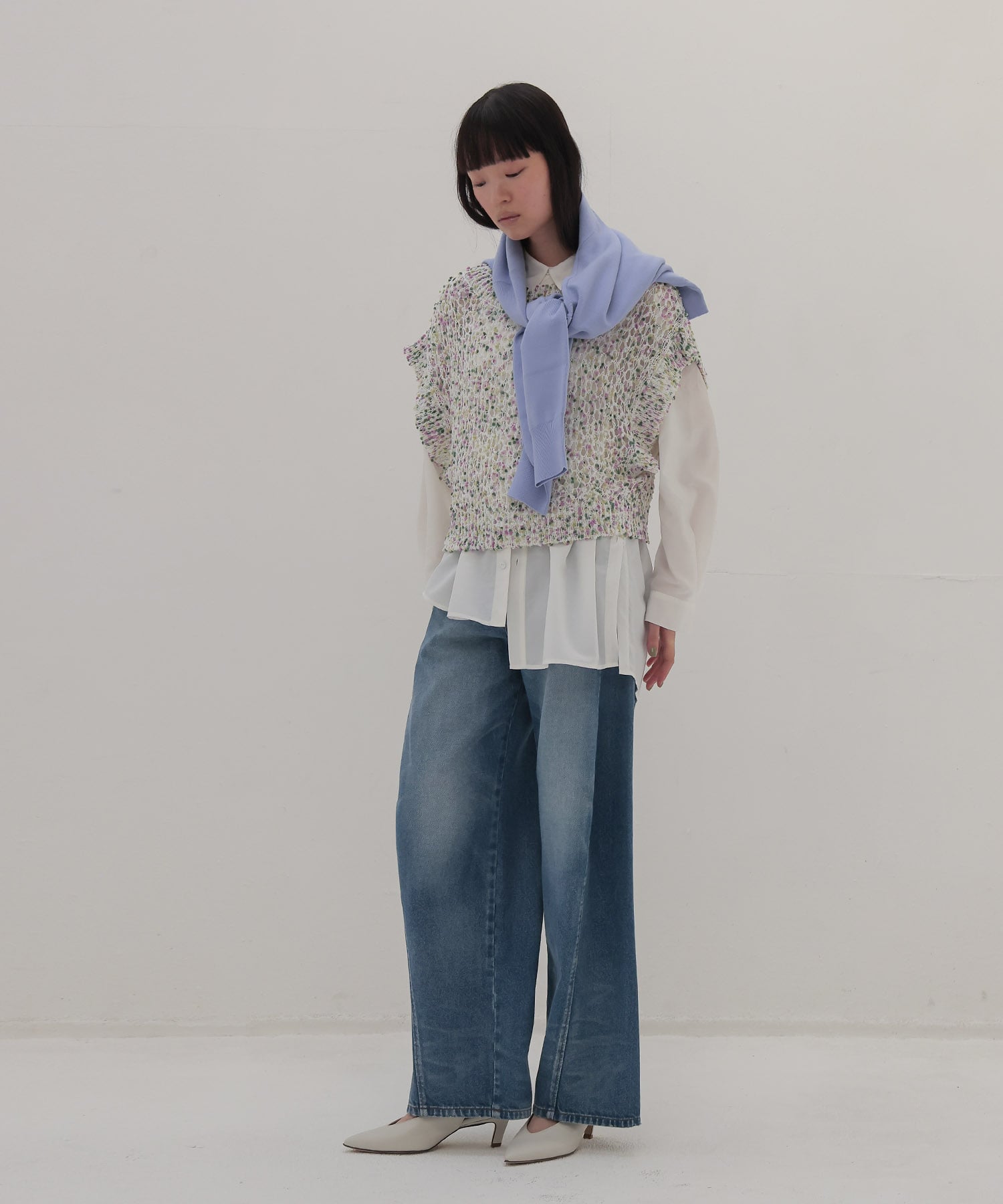 ponpon mesh pullover