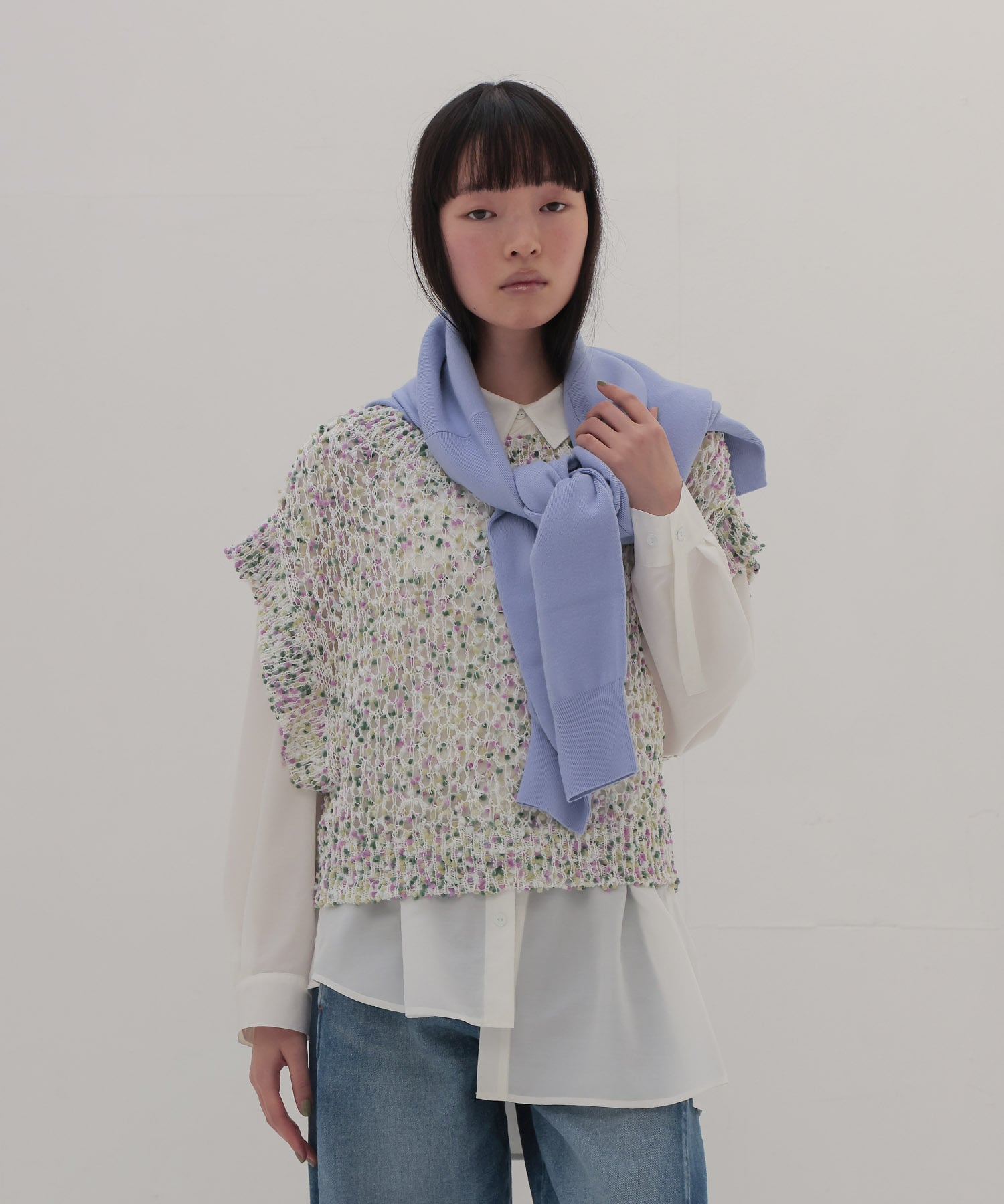 ponpon mesh pullover