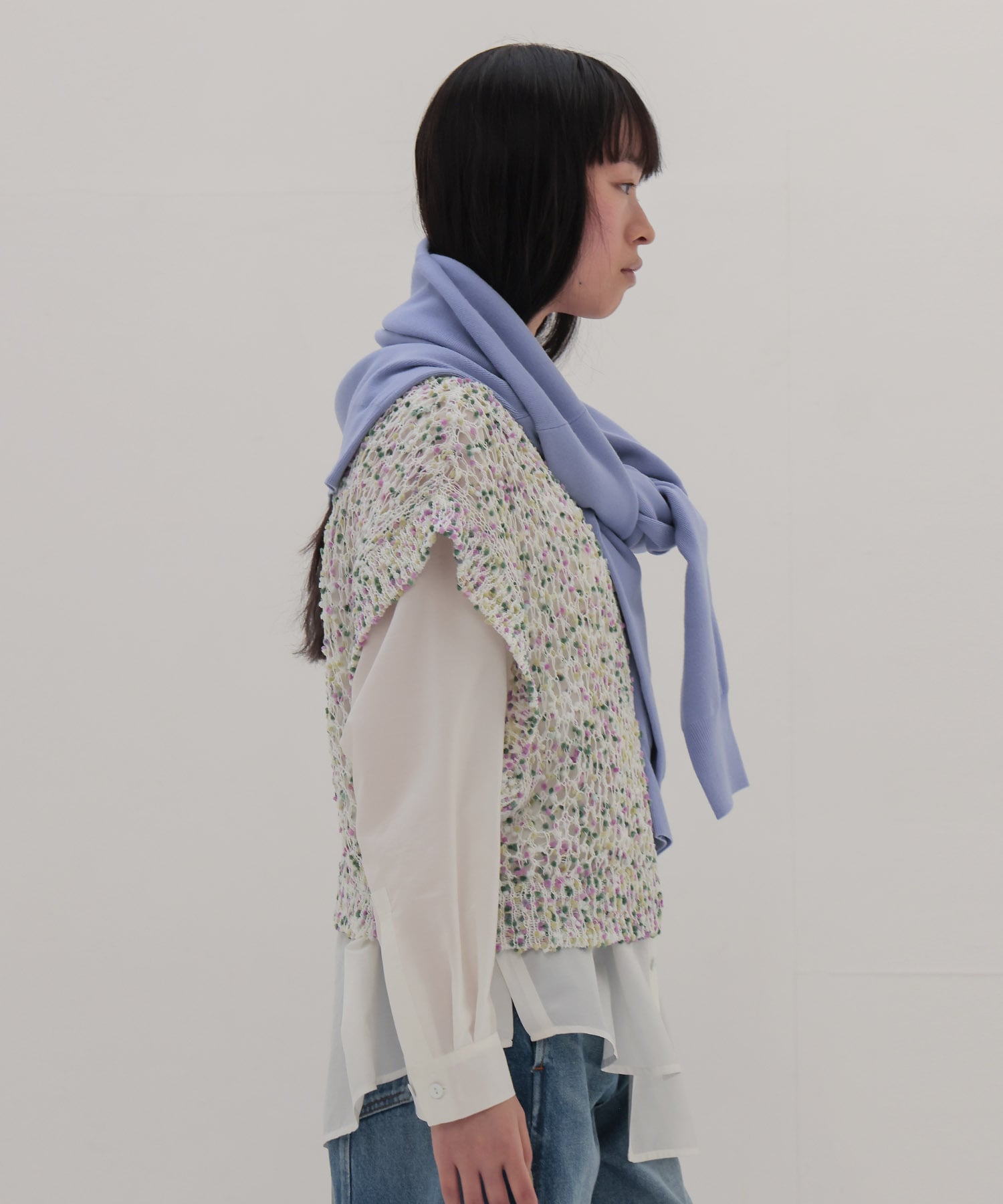 ponpon mesh pullover