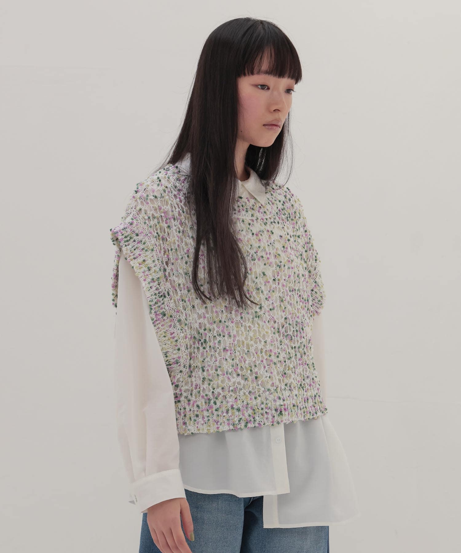 ponpon mesh pullover