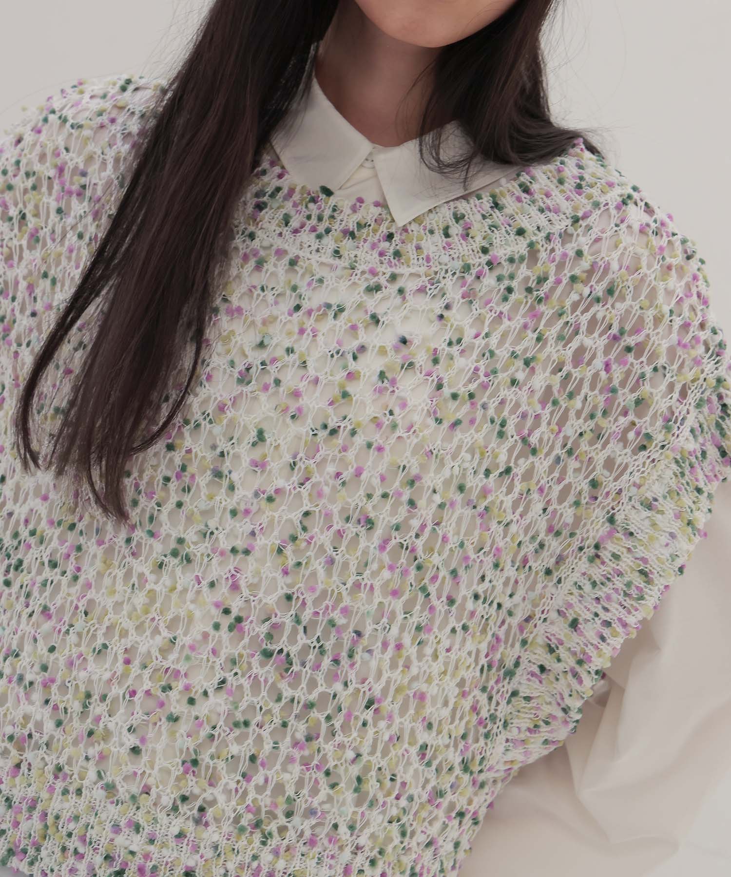 ponpon mesh pullover