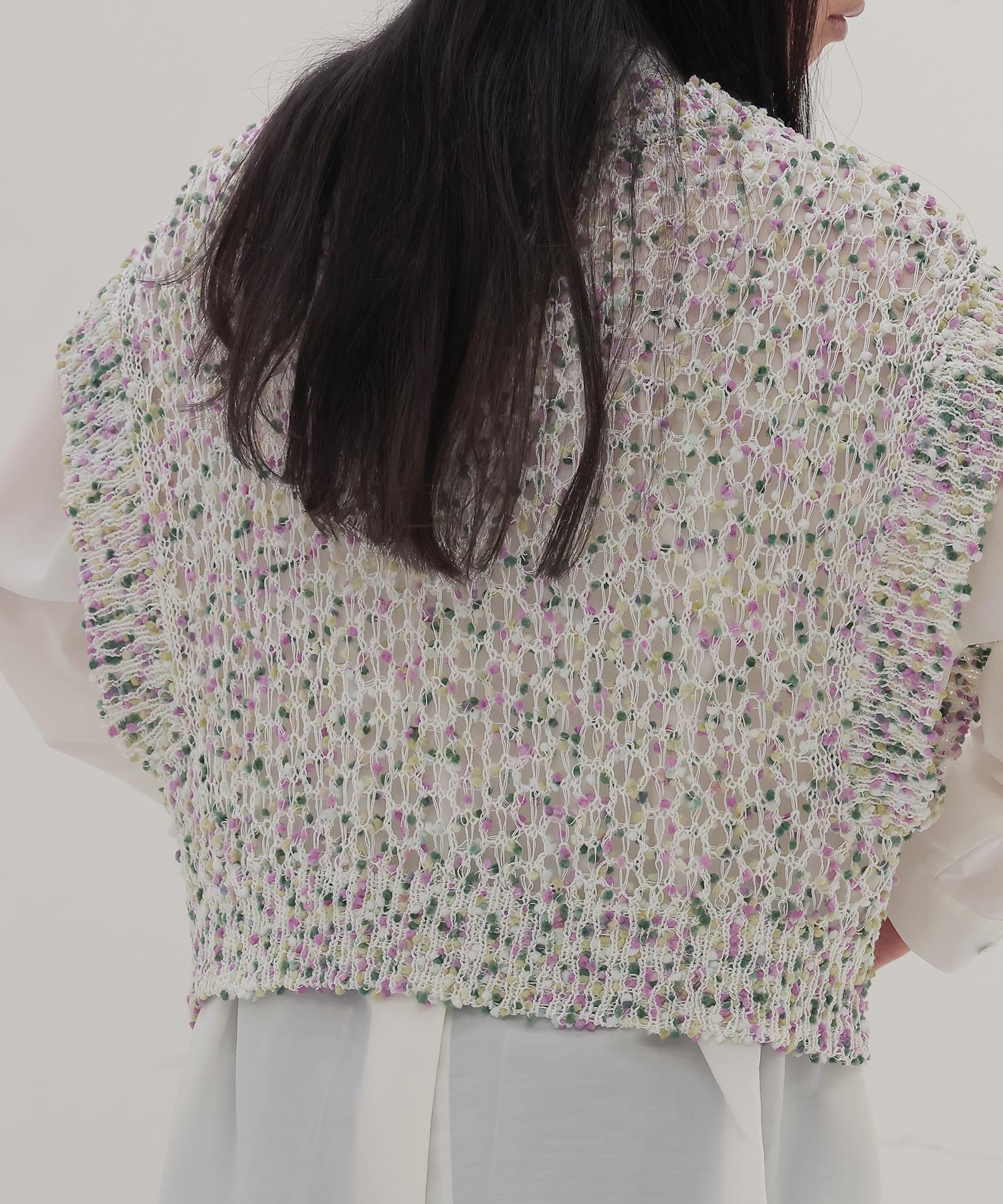 ponpon mesh pullover