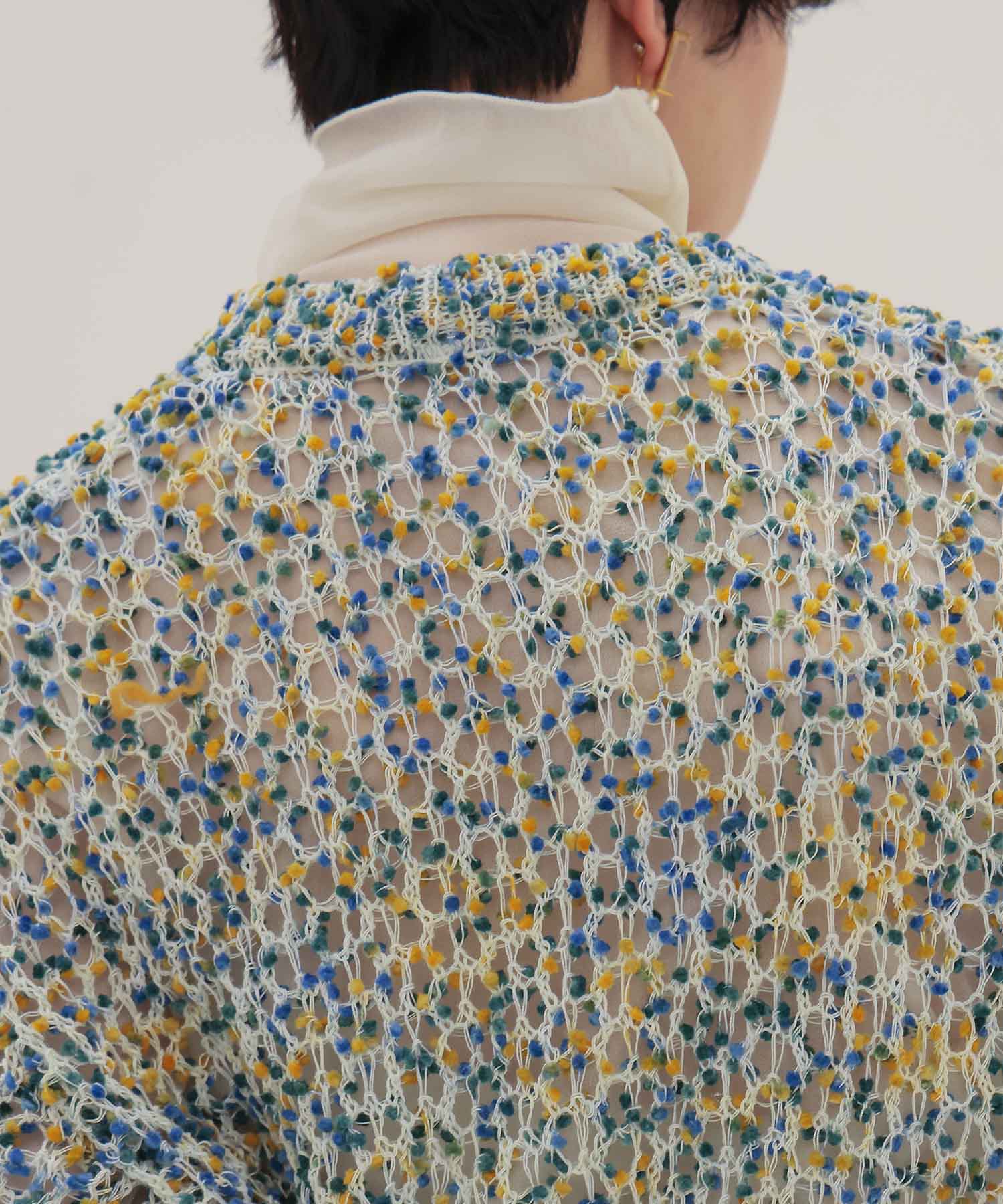 ponpon mesh cardigan