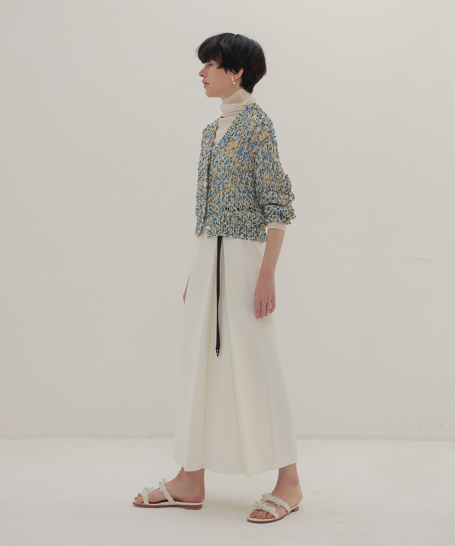 ponpon mesh cardigan