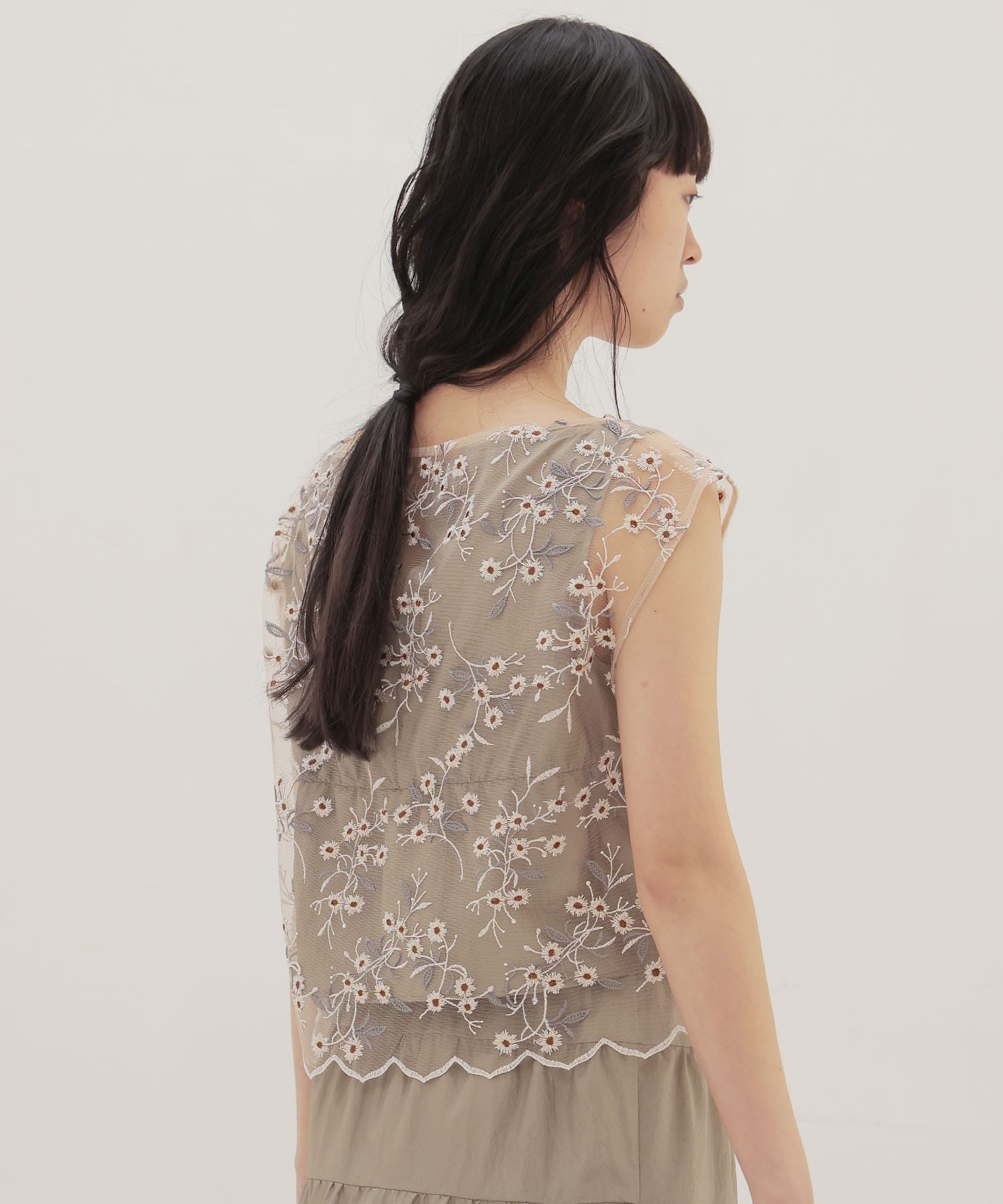 vintage washer x flower tulle twin set