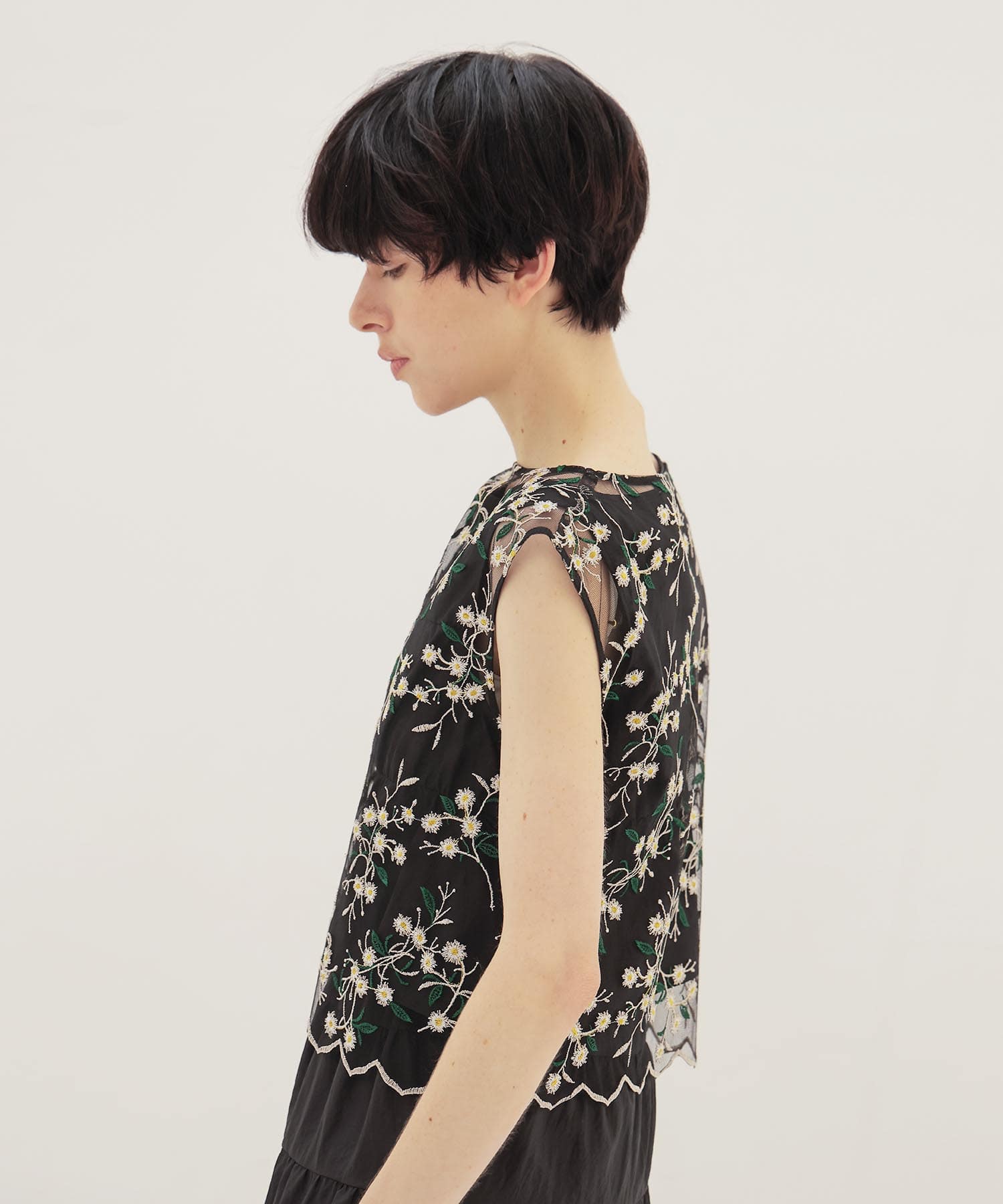 vintage washer x flower tulle twin set