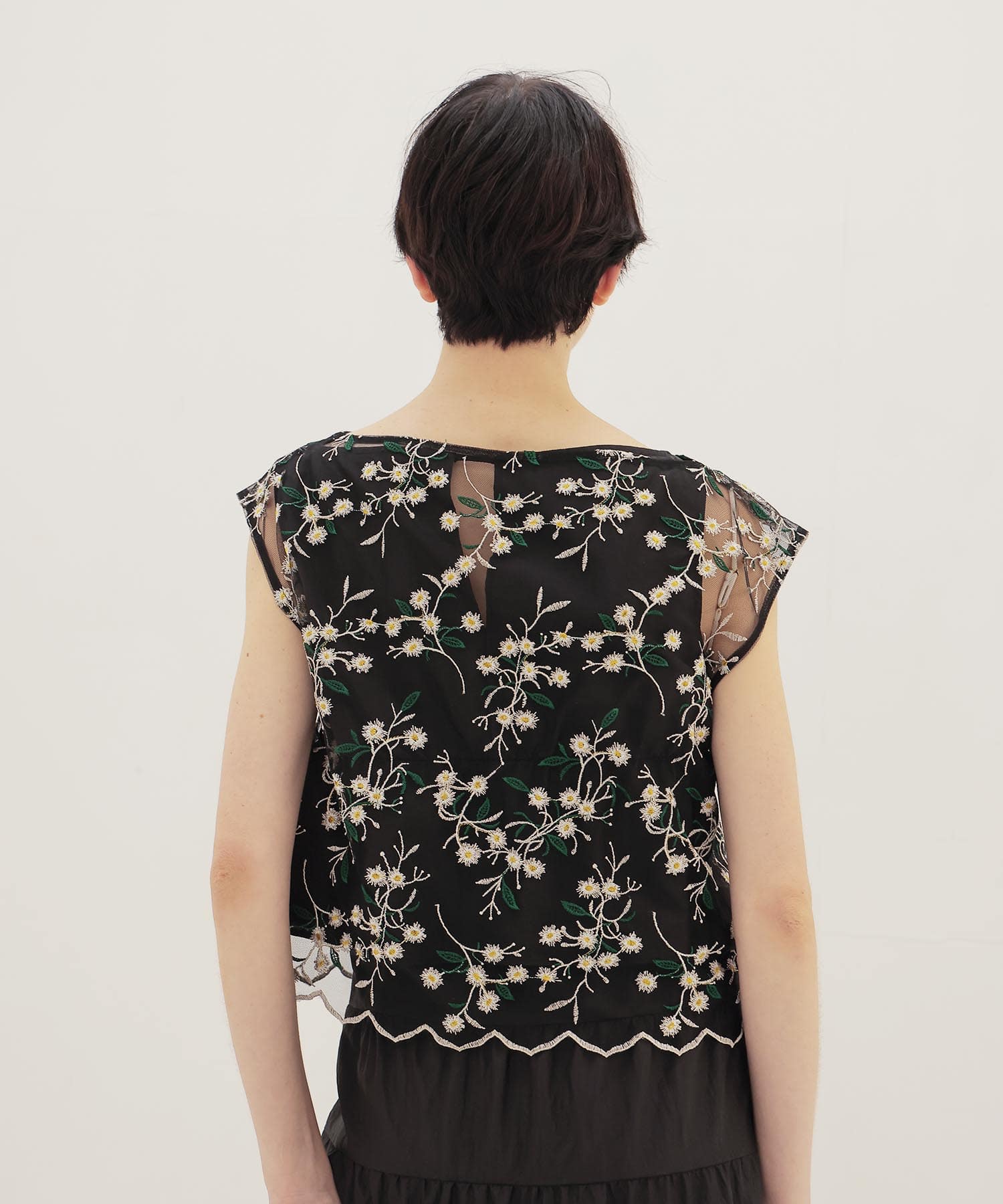 vintage washer x flower tulle twin set