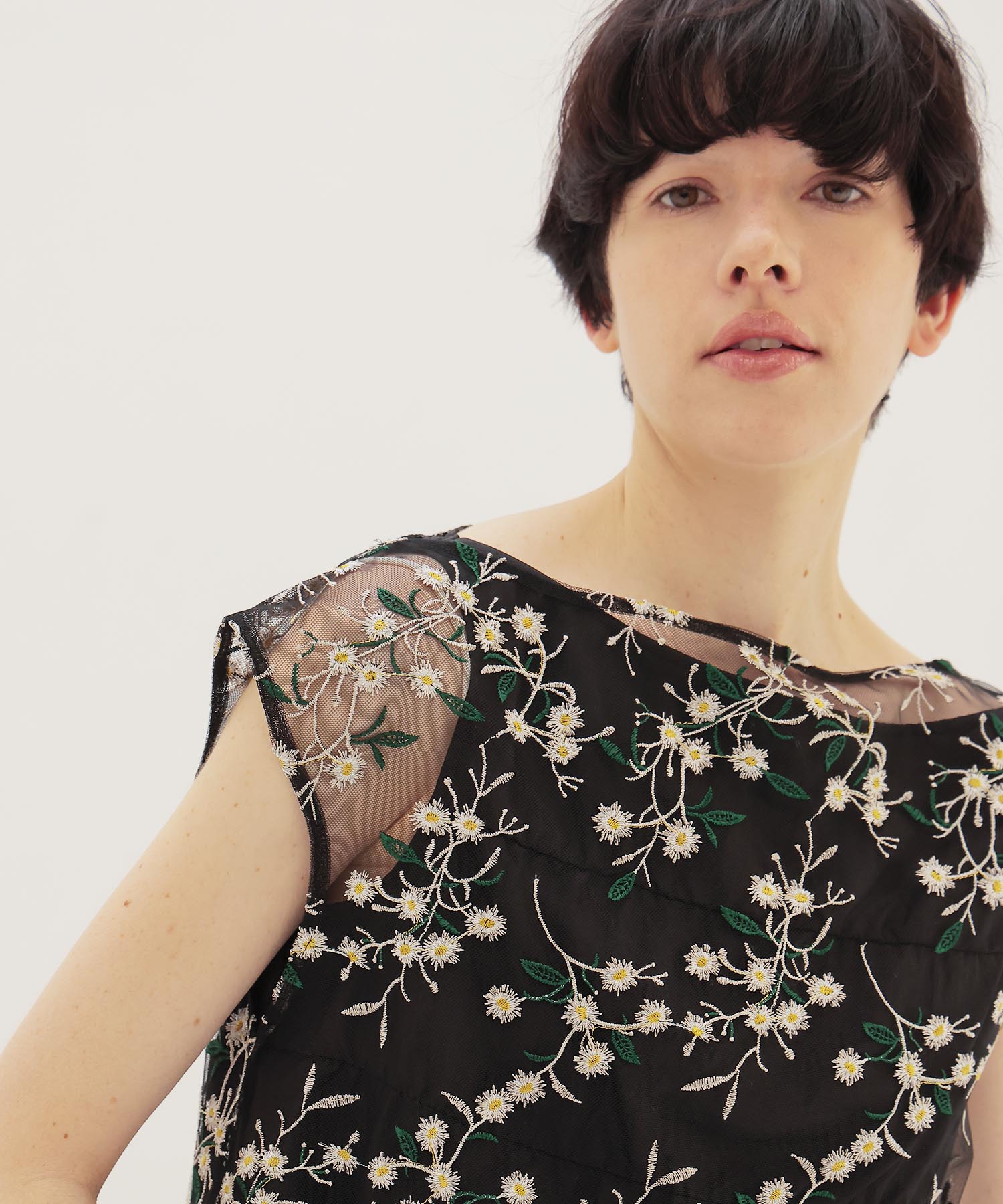 vintage washer x flower tulle twin set