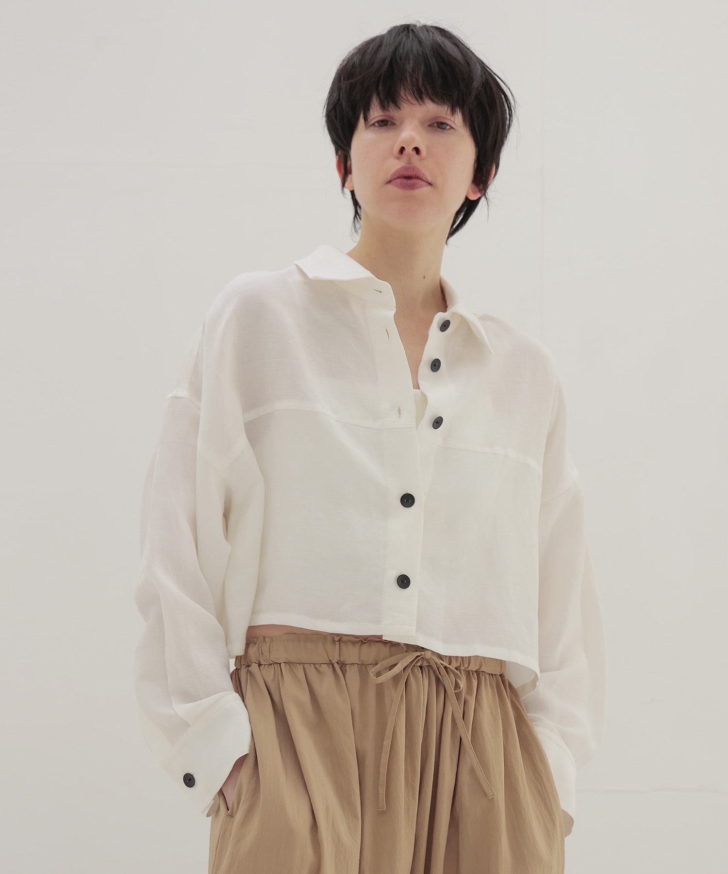 linen tencel boxy shirt