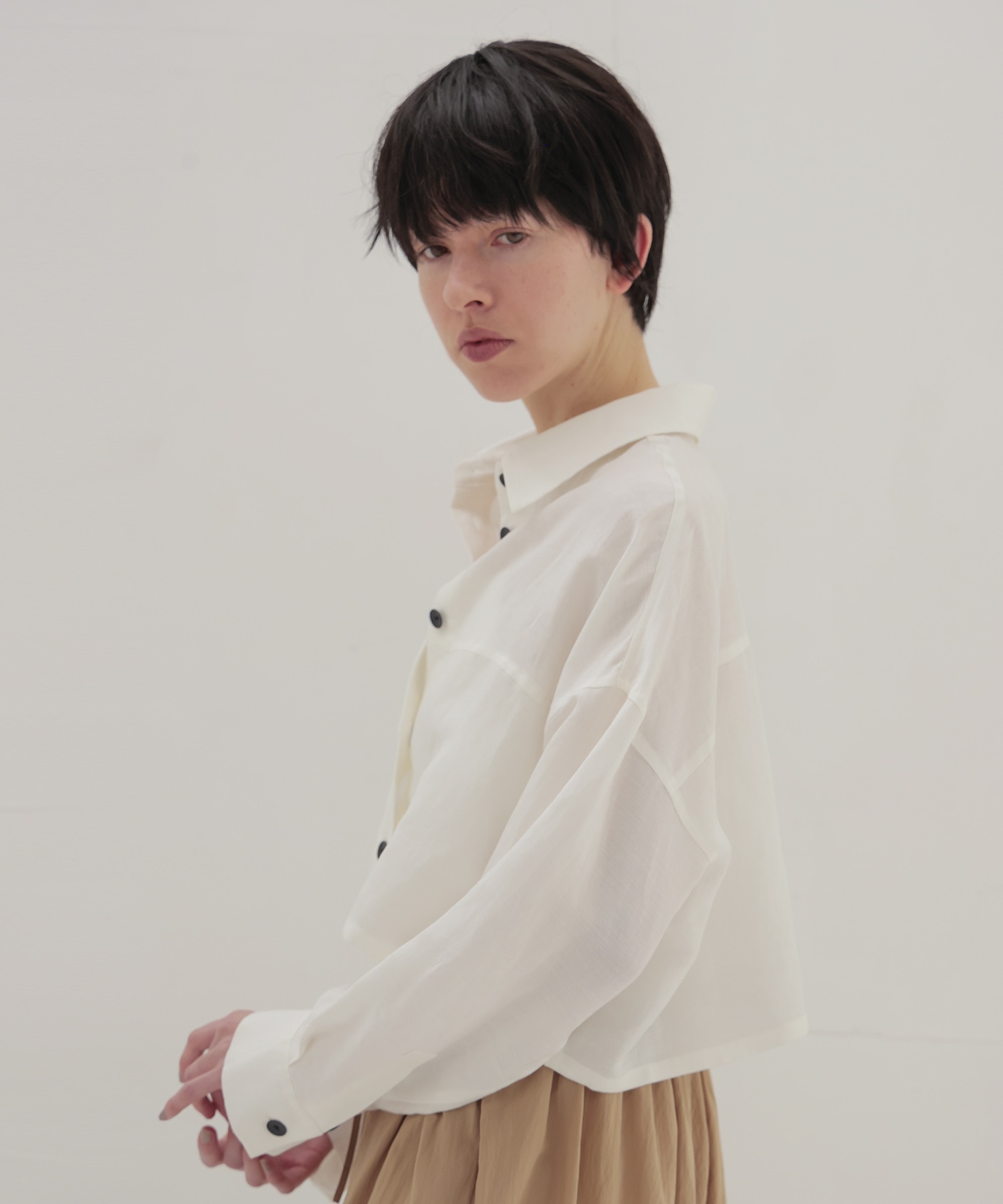 linen tencel boxy shirt