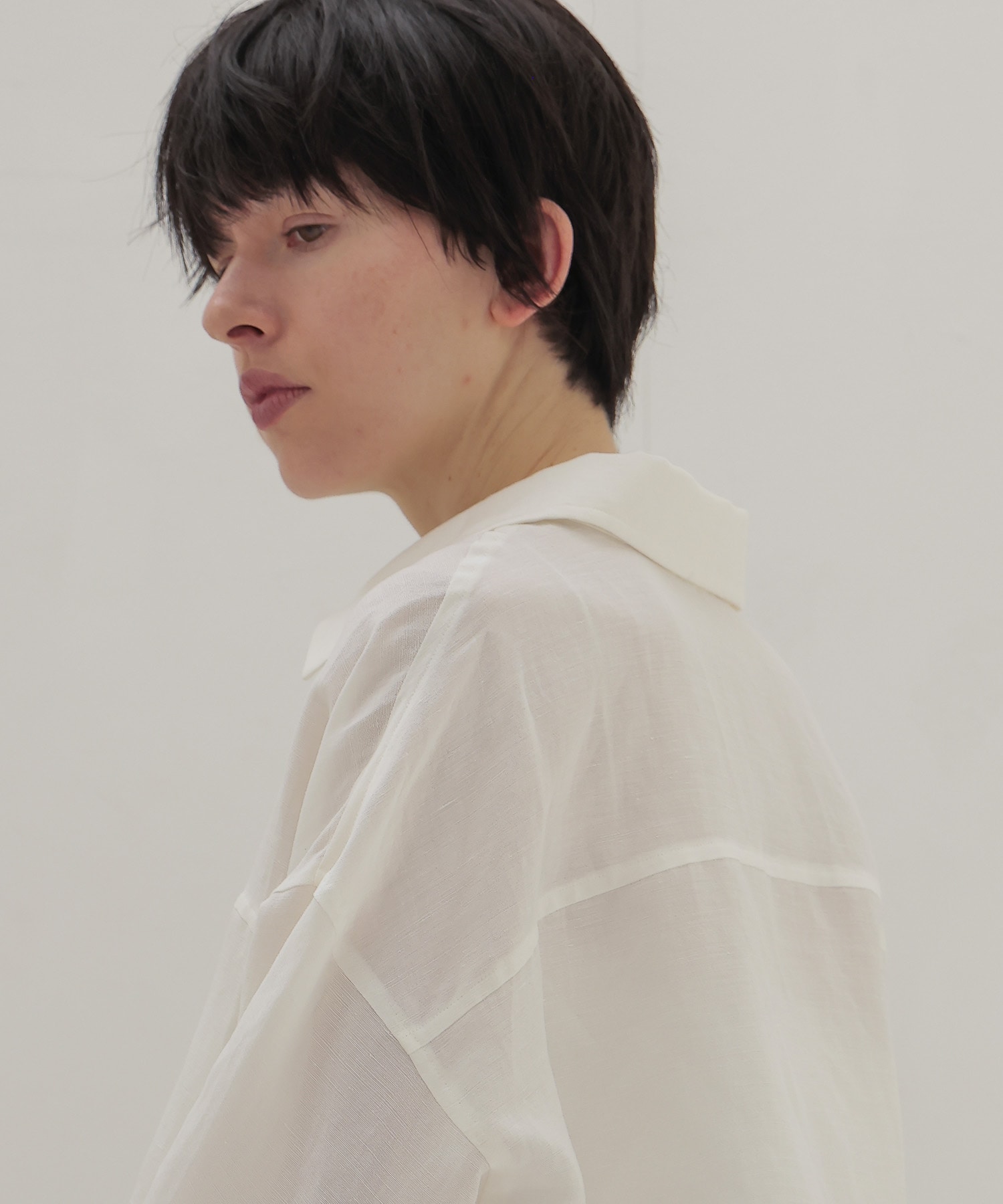 linen tencel boxy shirt