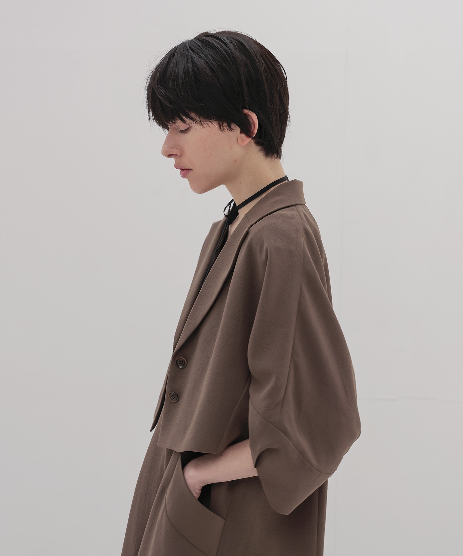 cocoon sleeve short jacket