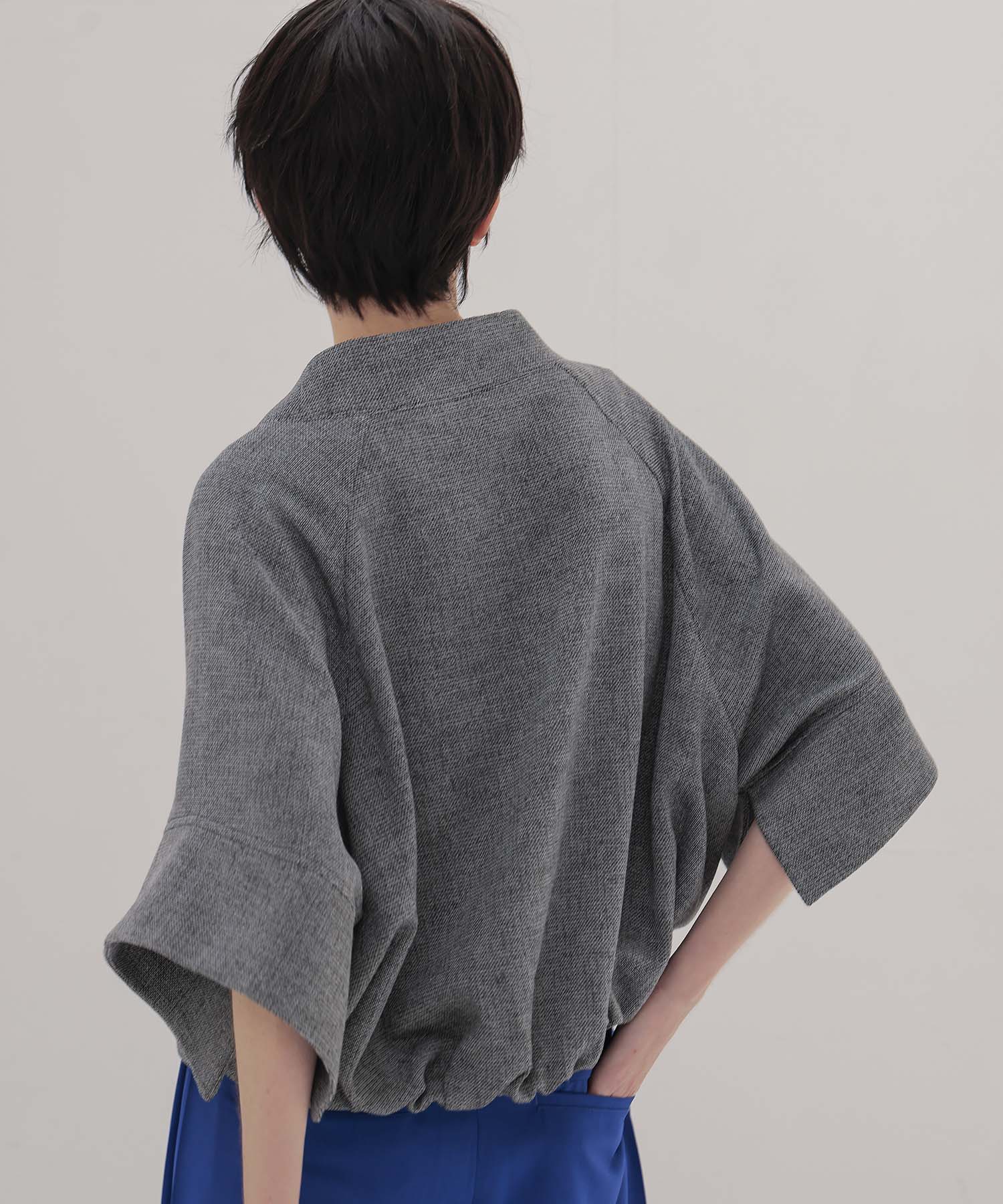 swelling tweed zip blouson