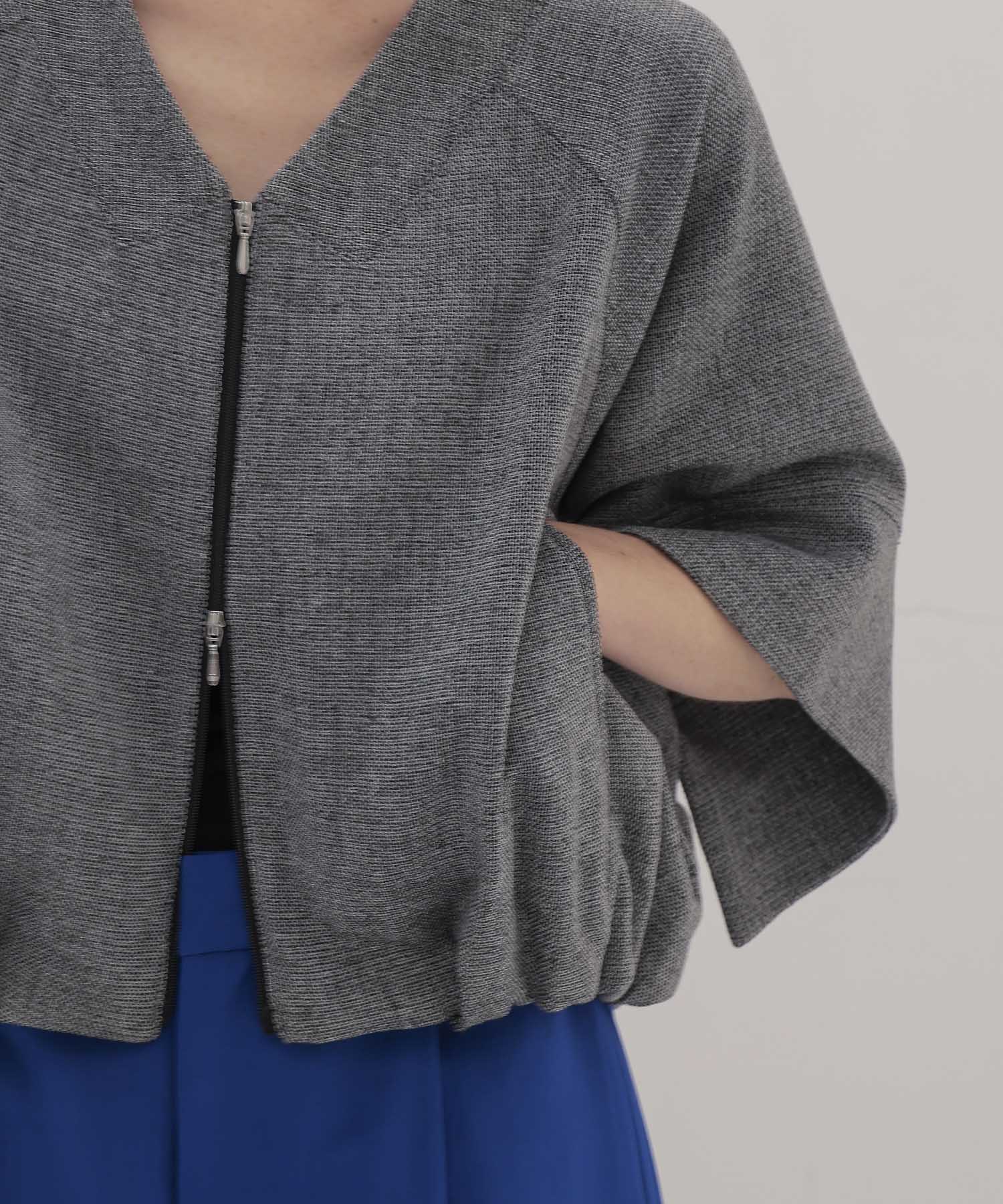 swelling tweed zip blouson